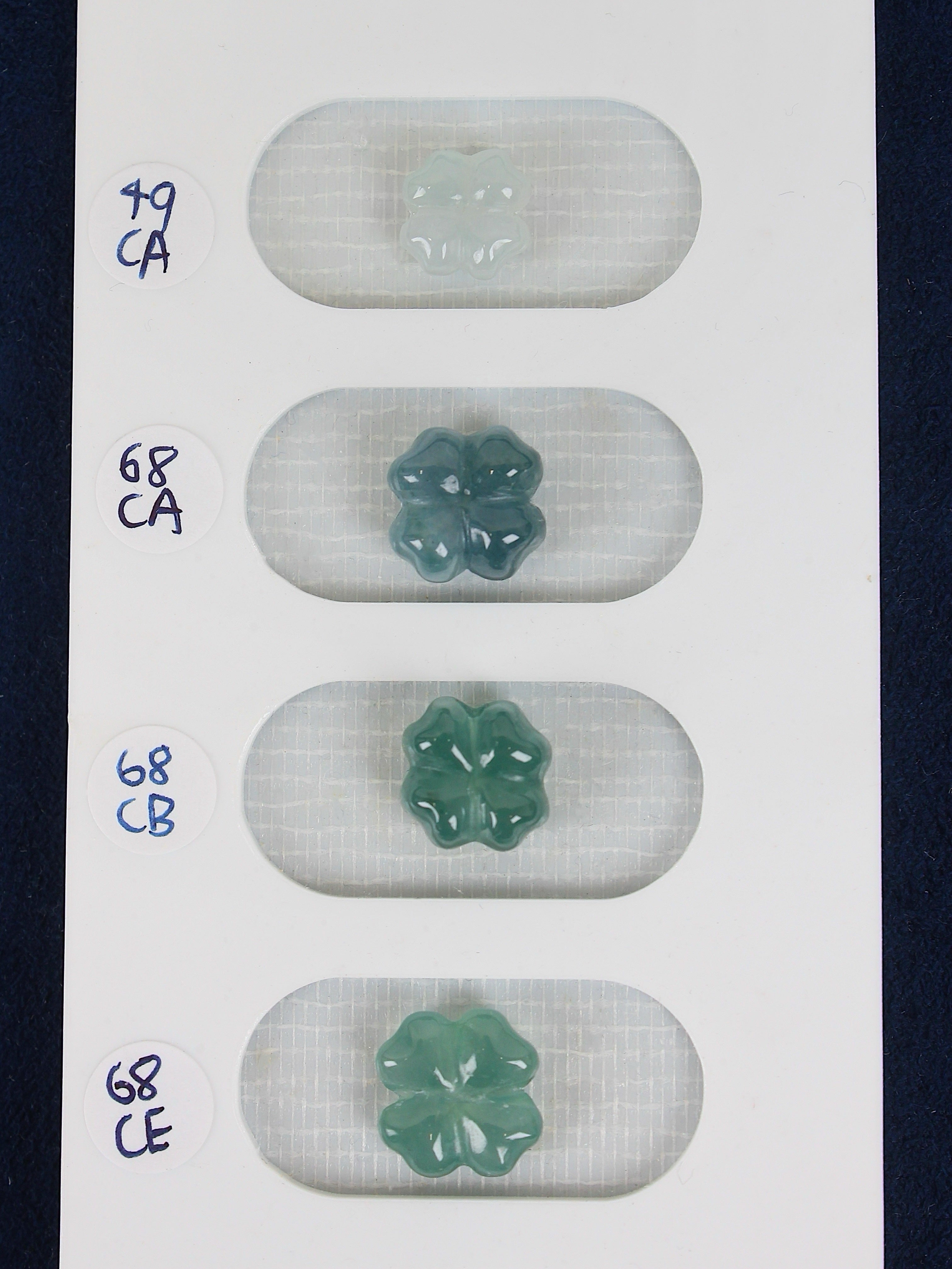 Grade A Burmese Jadeite Clover Bead