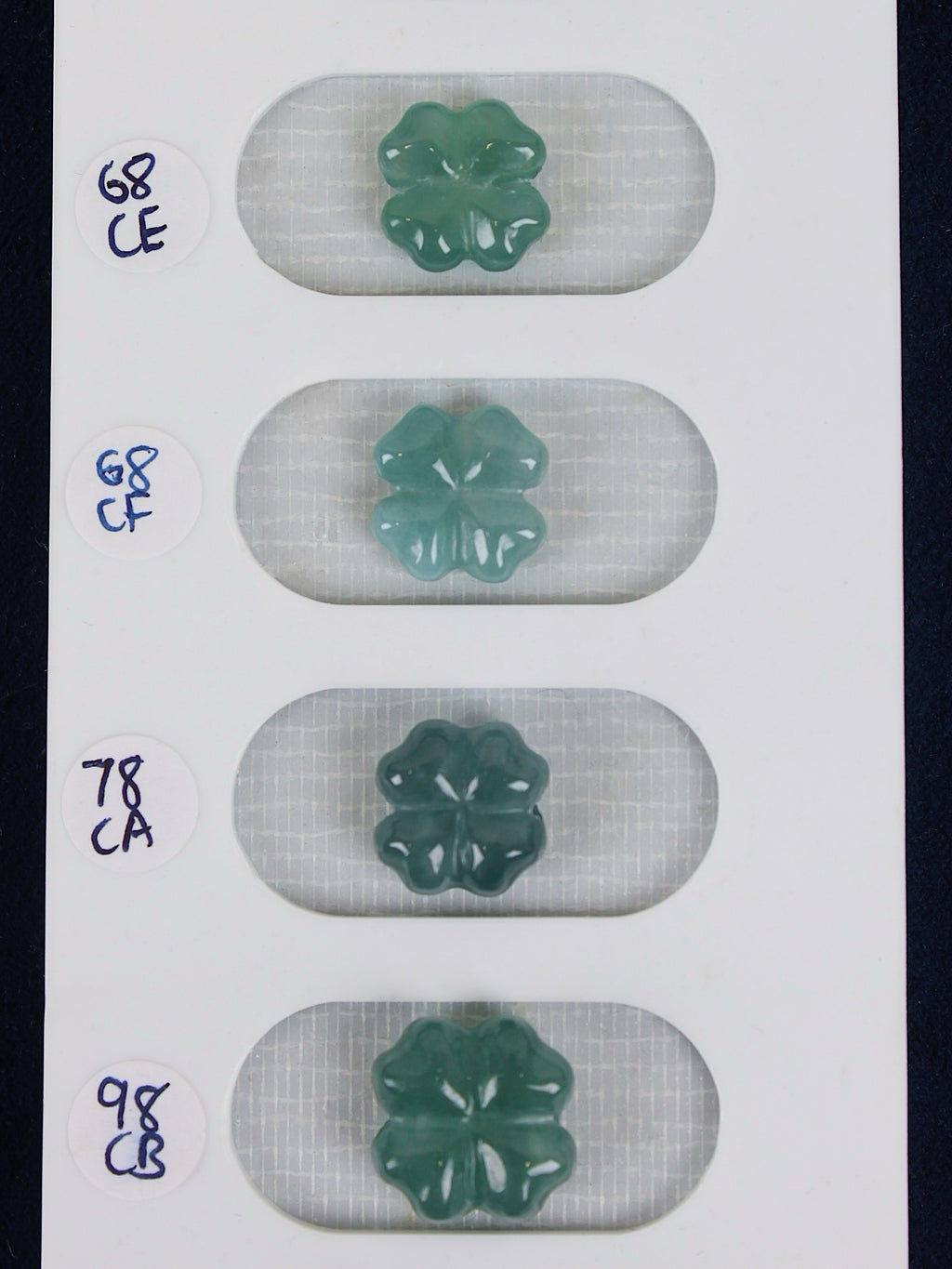 Grade A Burmese Jadeite Clover Bead