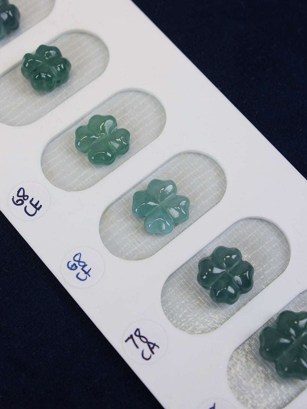 Grade A Burmese Jadeite Clover Bead