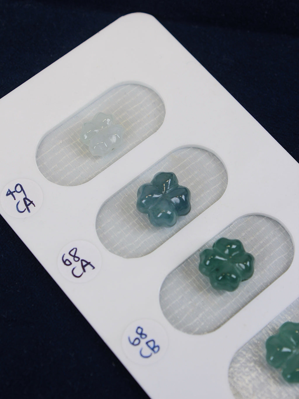 Grade A Burmese Jadeite Clover Bead