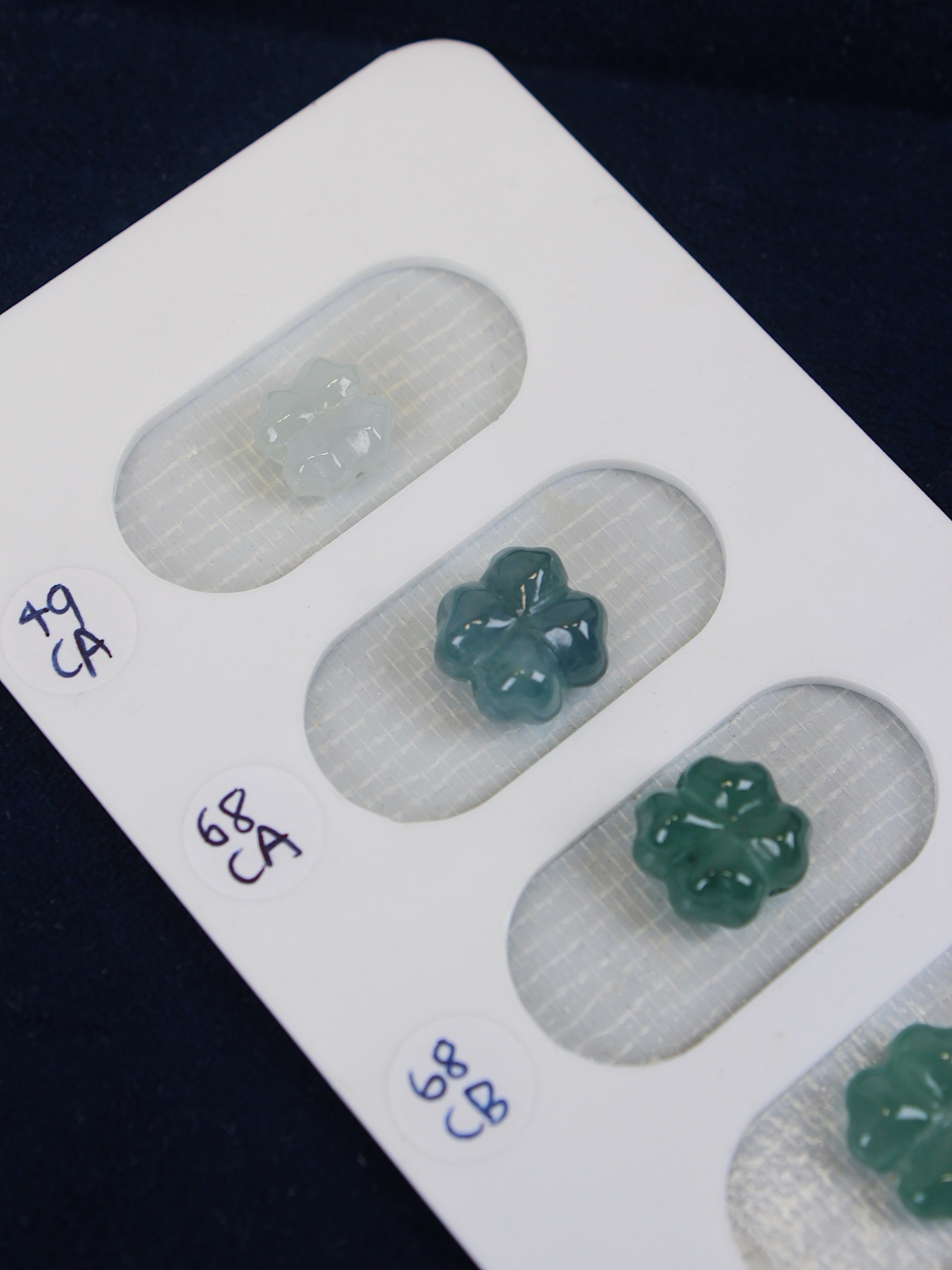 Grade A Burmese Jadeite Clover Bead