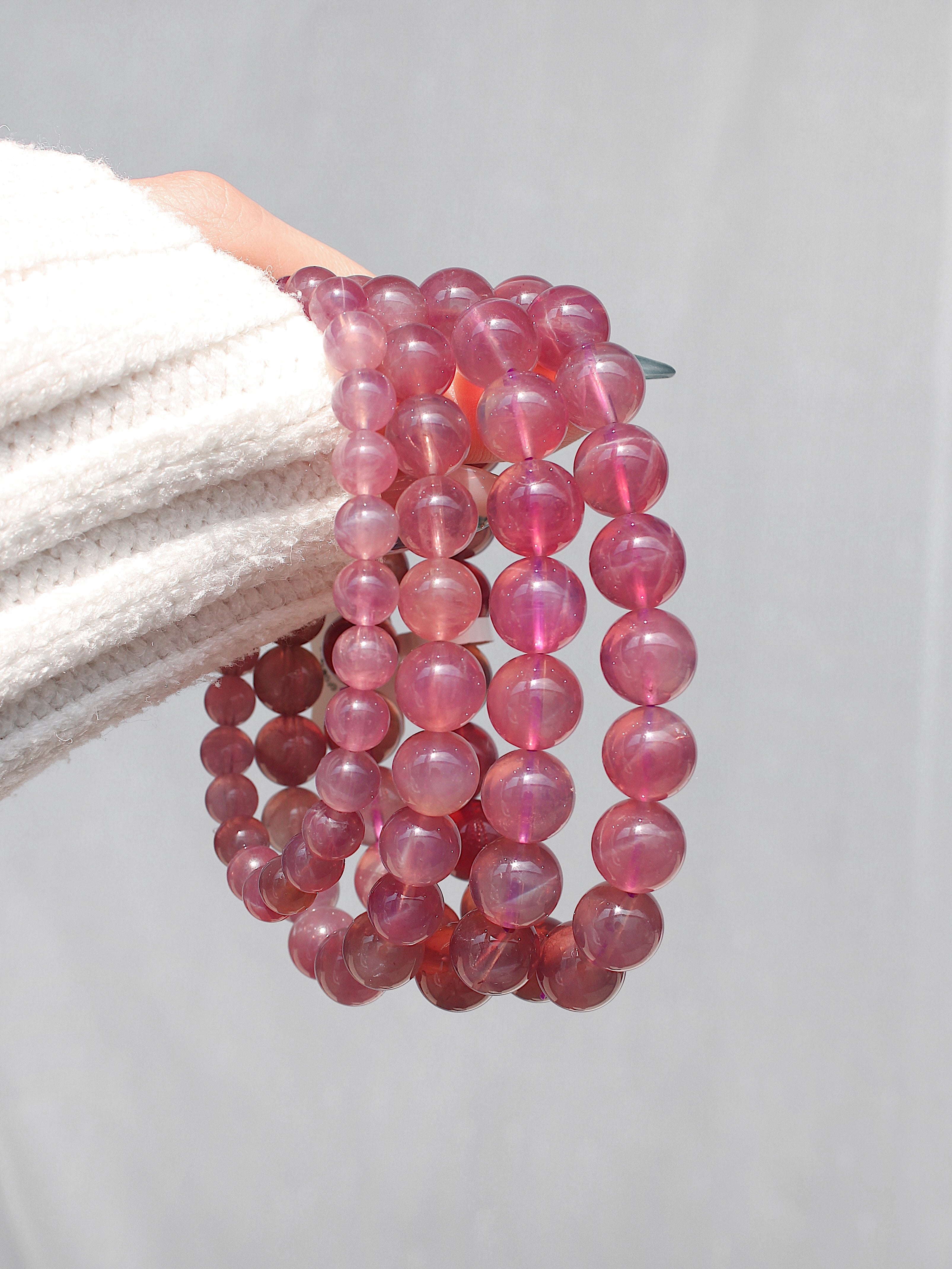 Collector's Glassy Lavender Rose Quartz Bracelet