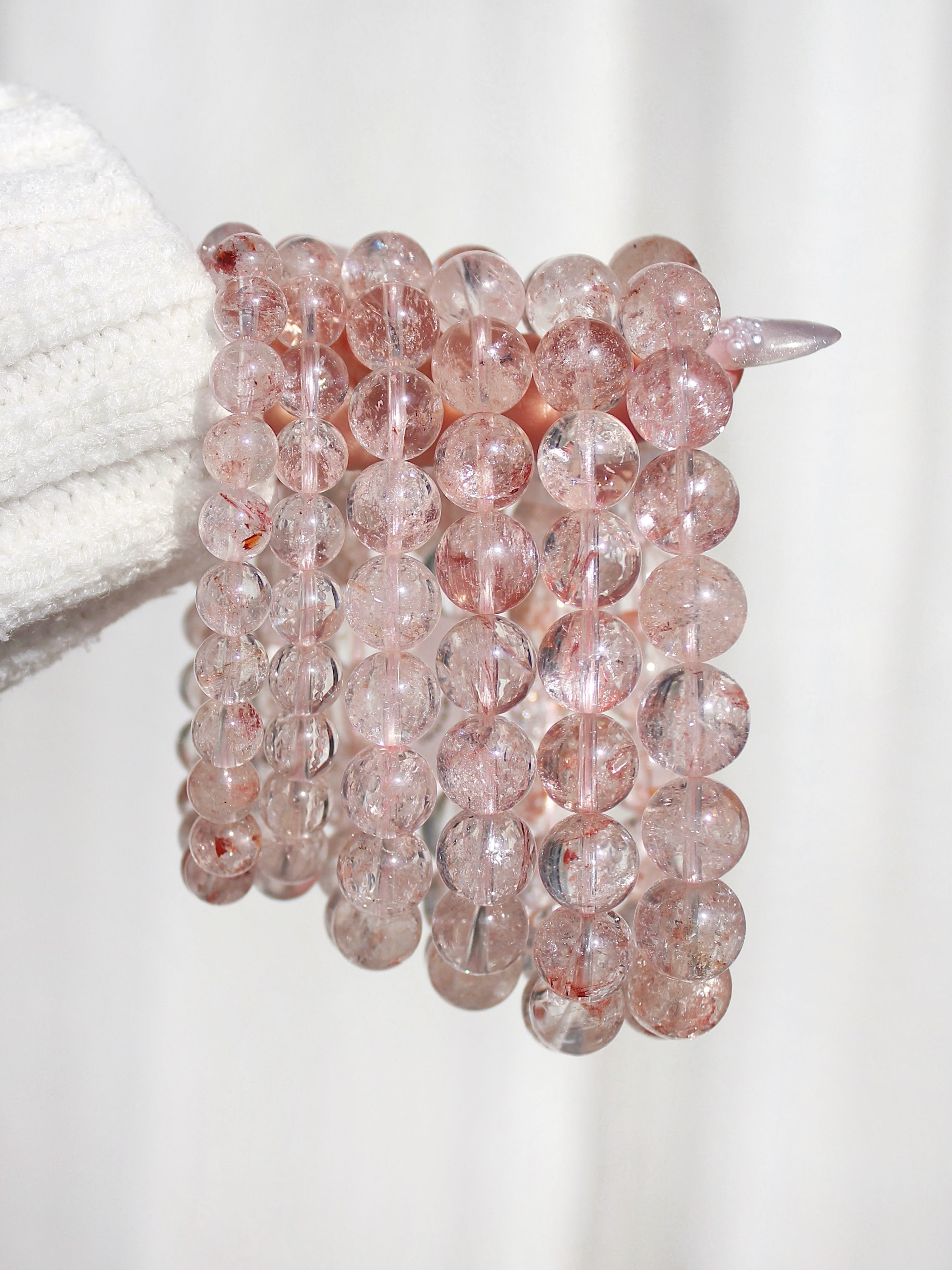 Ultra Collector's Pink Lemurian Quartz Bracelet