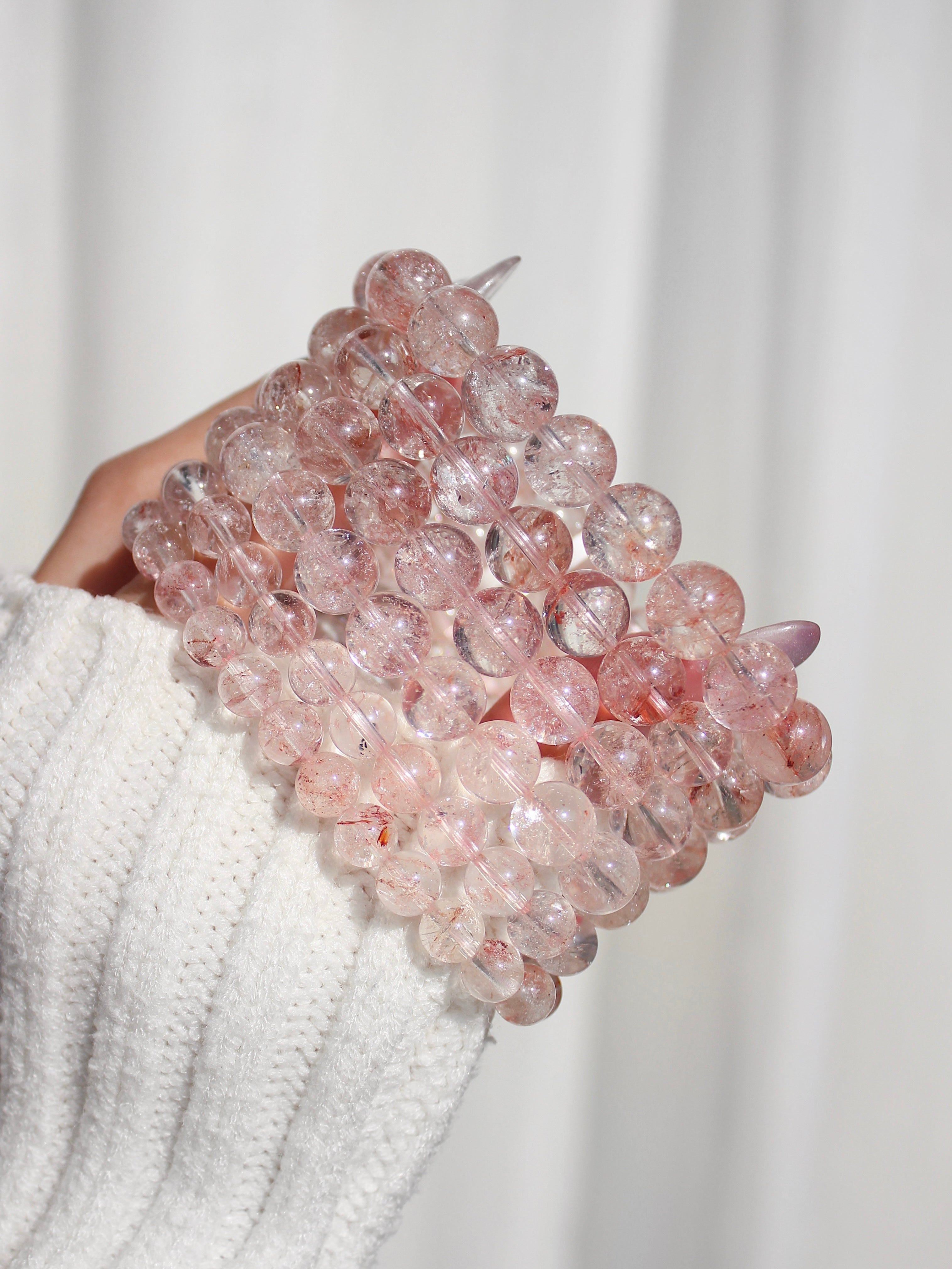 Ultra Collector's Pink Lemurian Quartz Bracelet