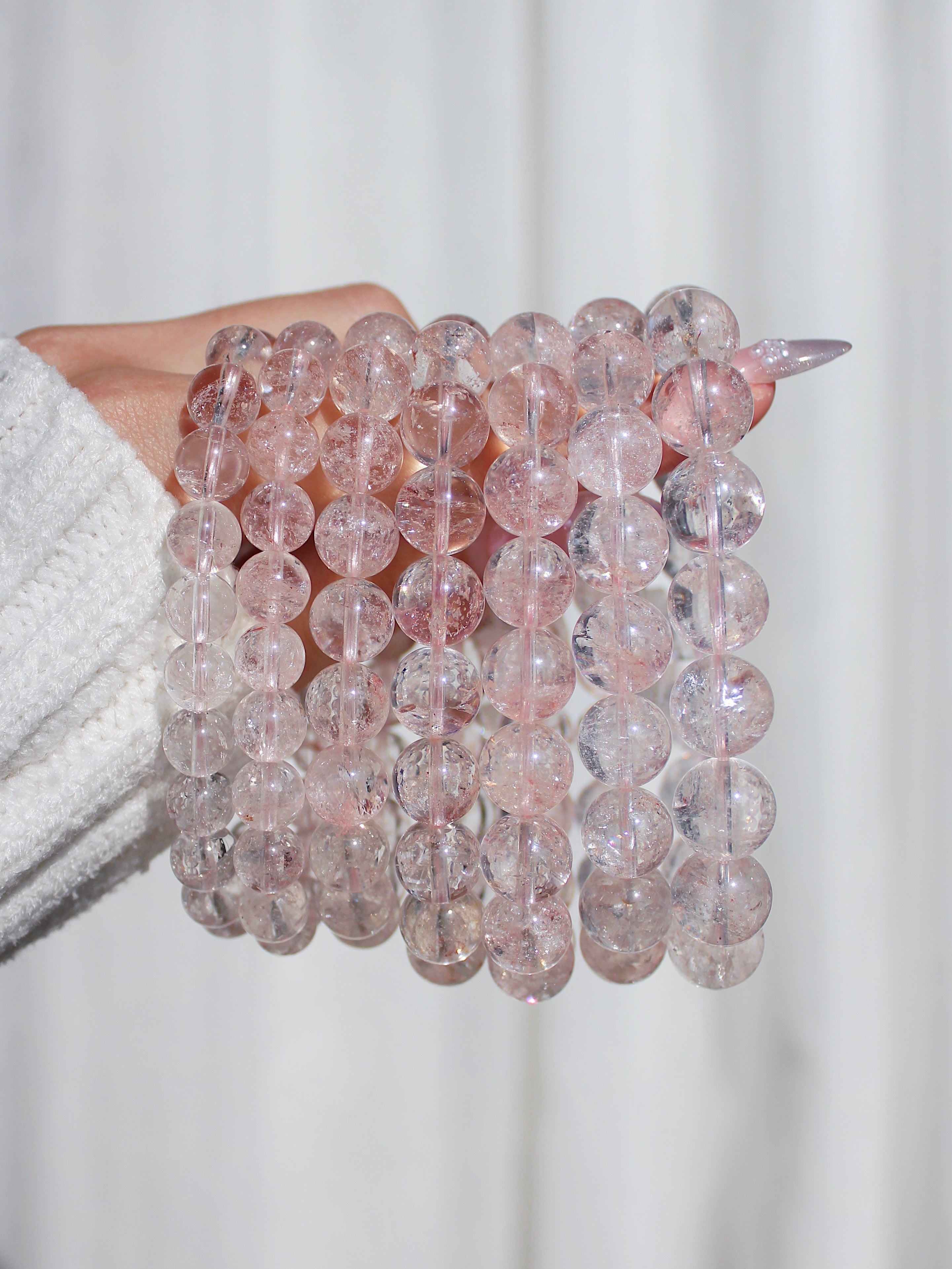 Collector's Pink Lemurian Quartz Bracelet
