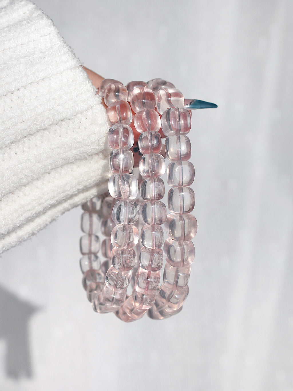 Collector's Mozambique Watery Rose Quartz Bracelet