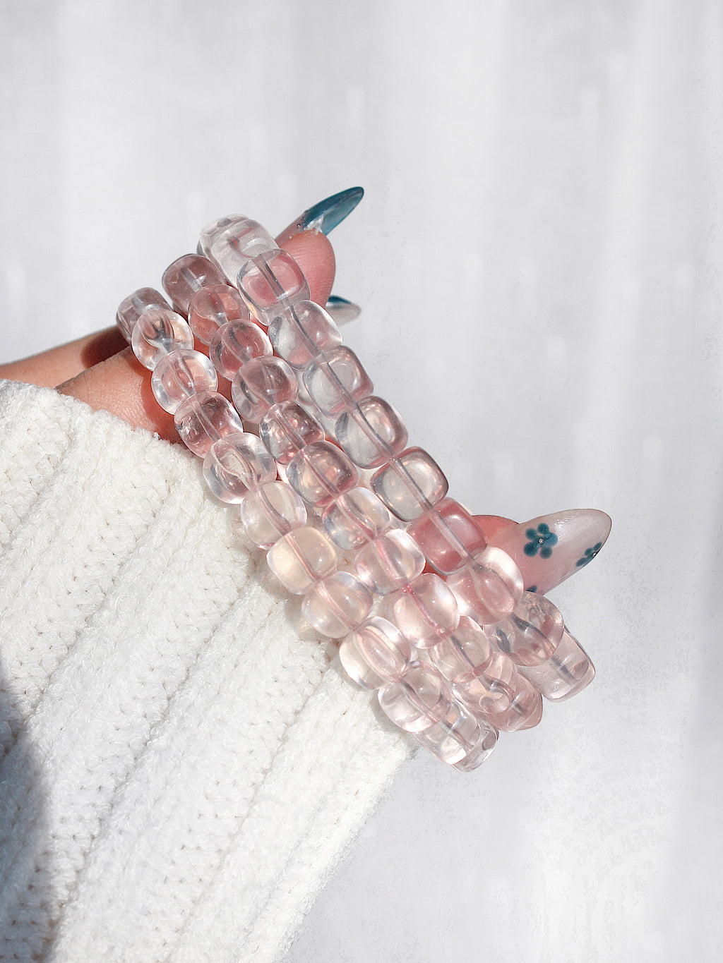 Collector's Mozambique Watery Rose Quartz Bracelet