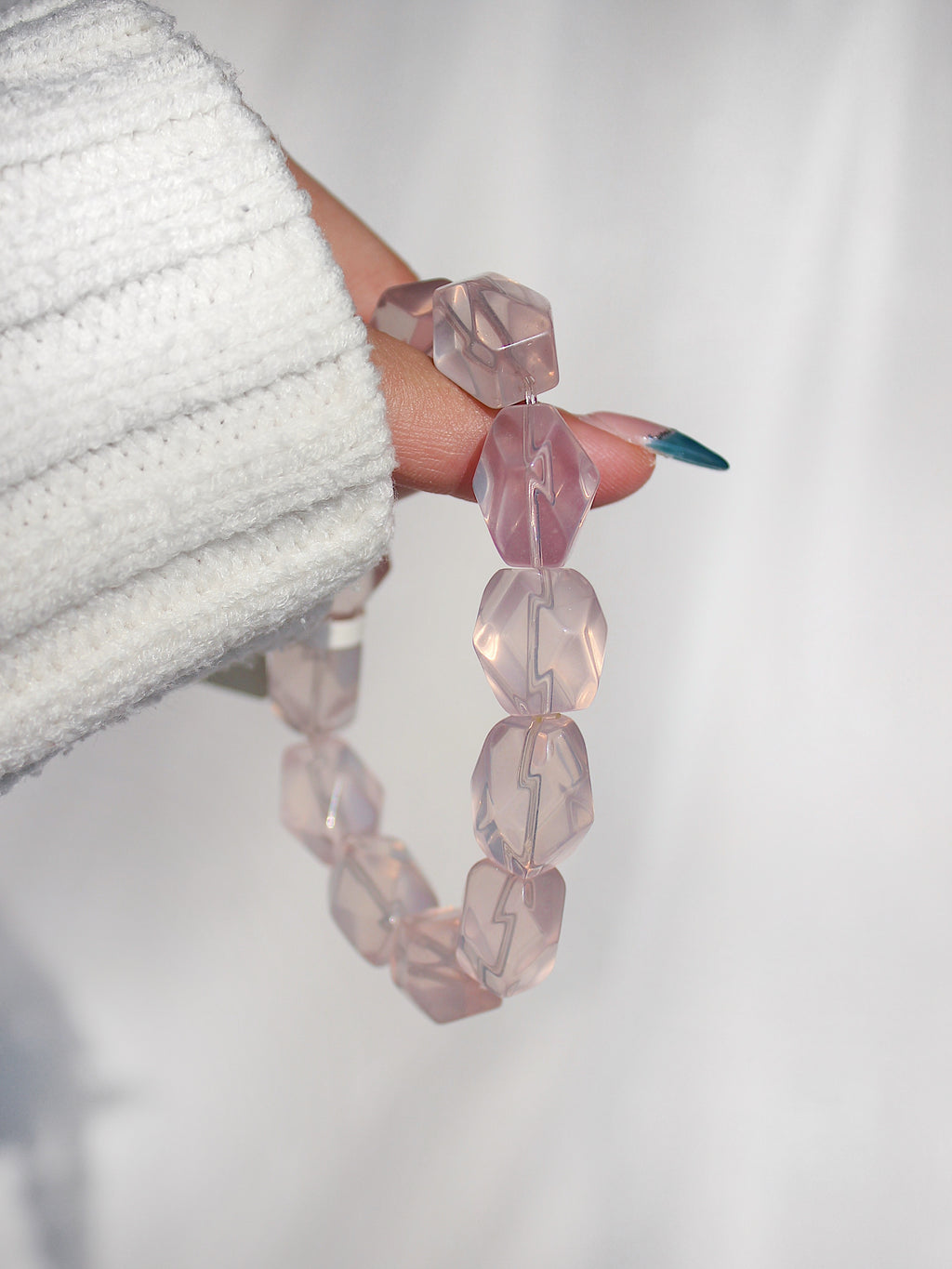 Extra Premium Rose Quartz Freeform Bracelet