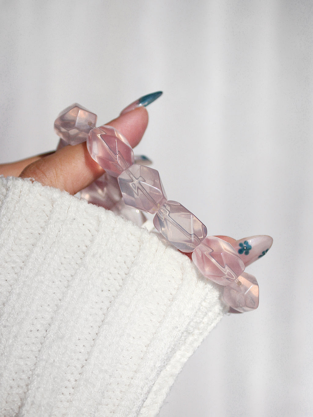 Extra Premium Rose Quartz Freeform Bracelet