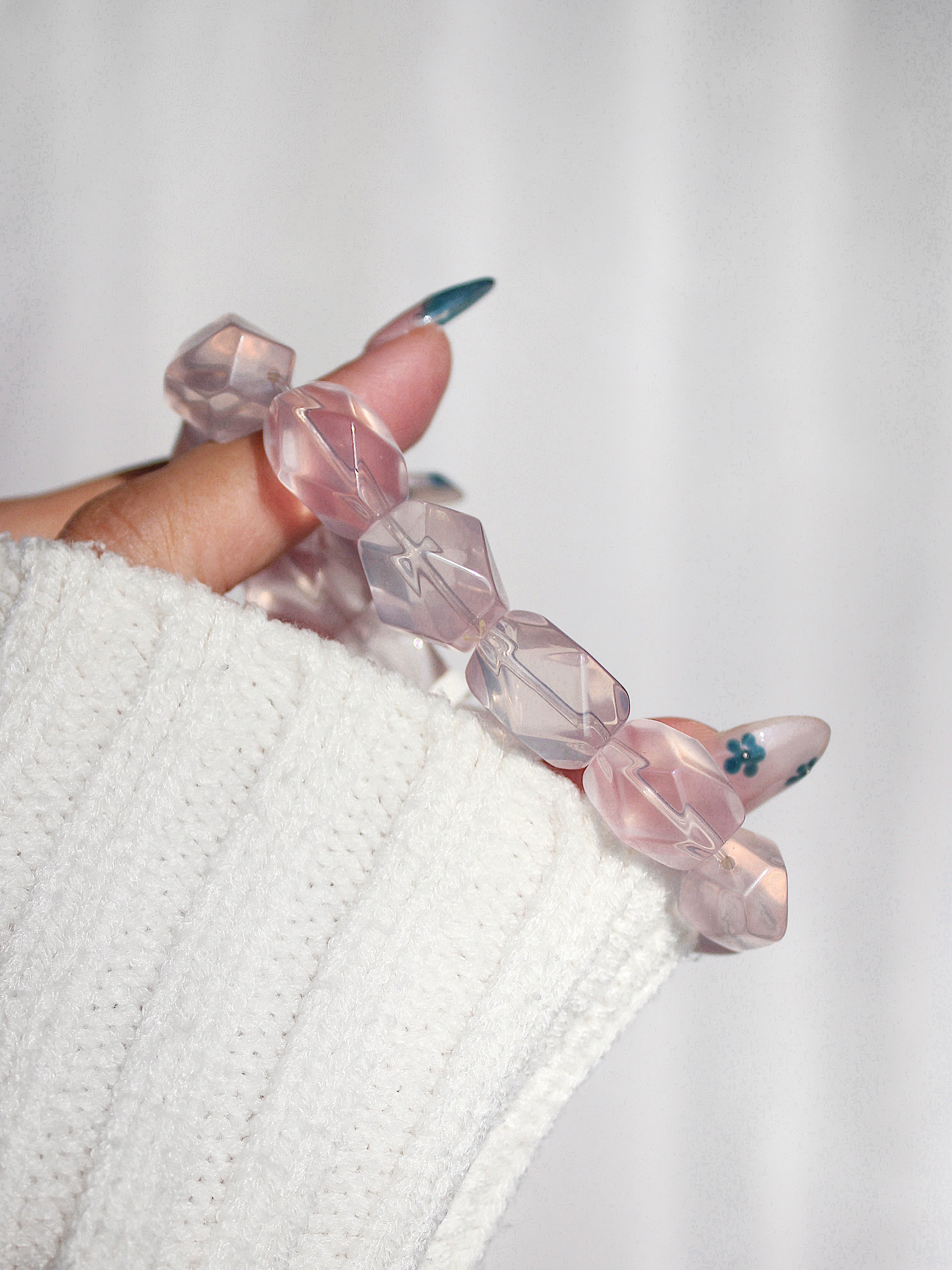 Extra Premium Rose Quartz Freeform Bracelet