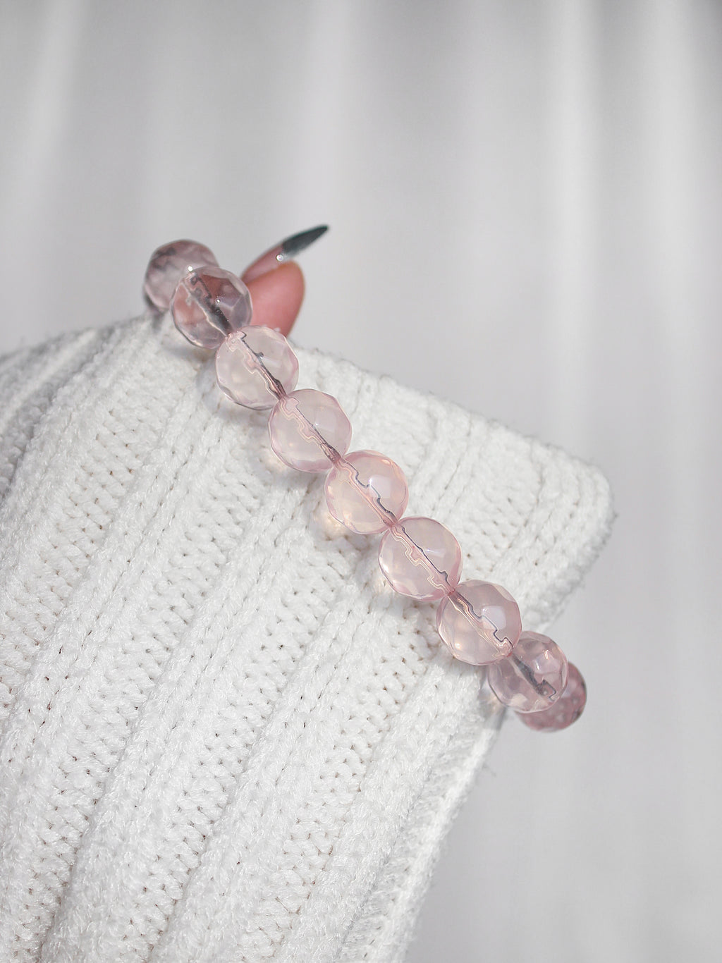 Ultra Collector's Watery Rose Quartz Pebbles Bracelet