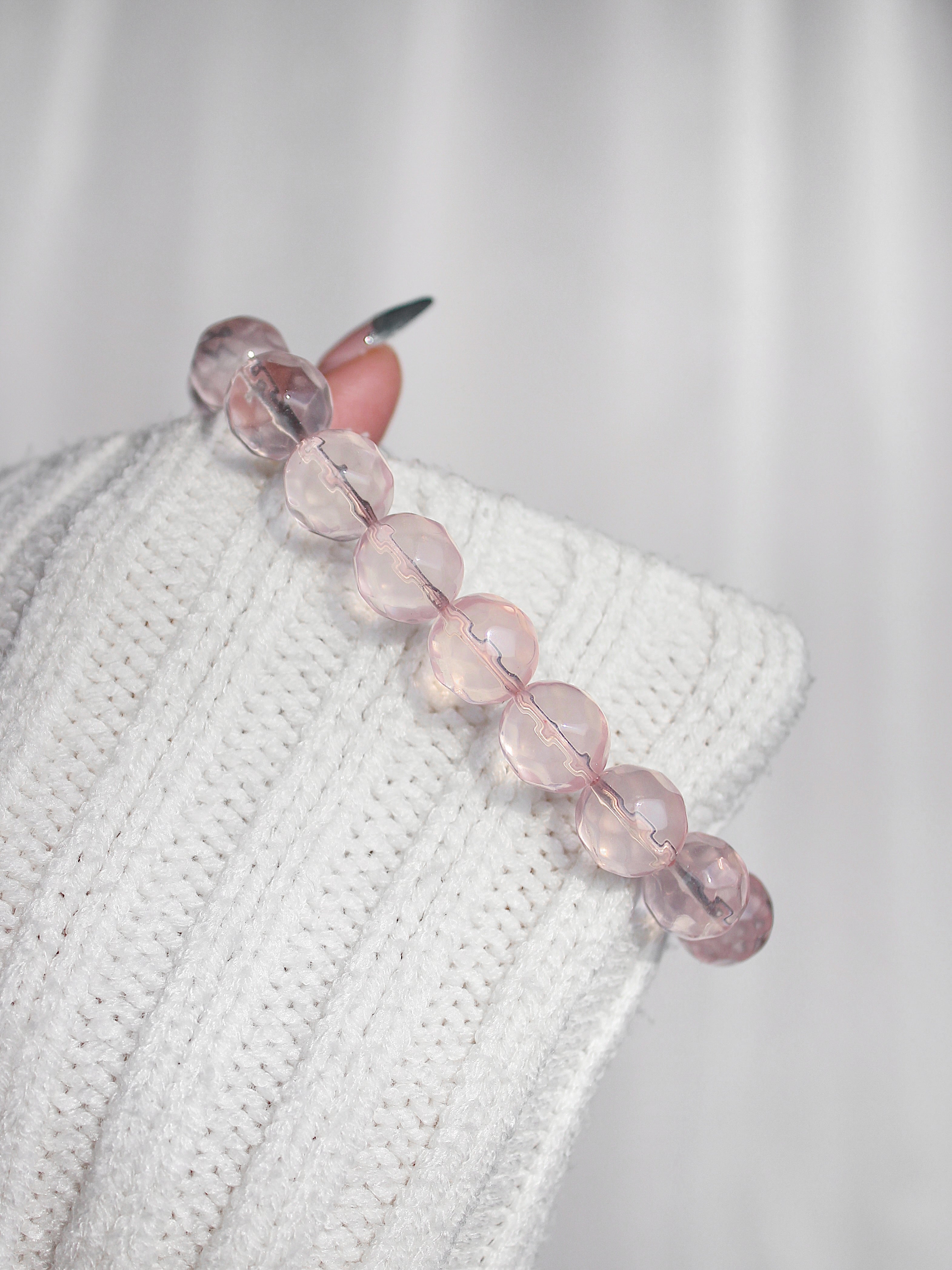 Ultra Collector's Watery Rose Quartz Pebbles Bracelet