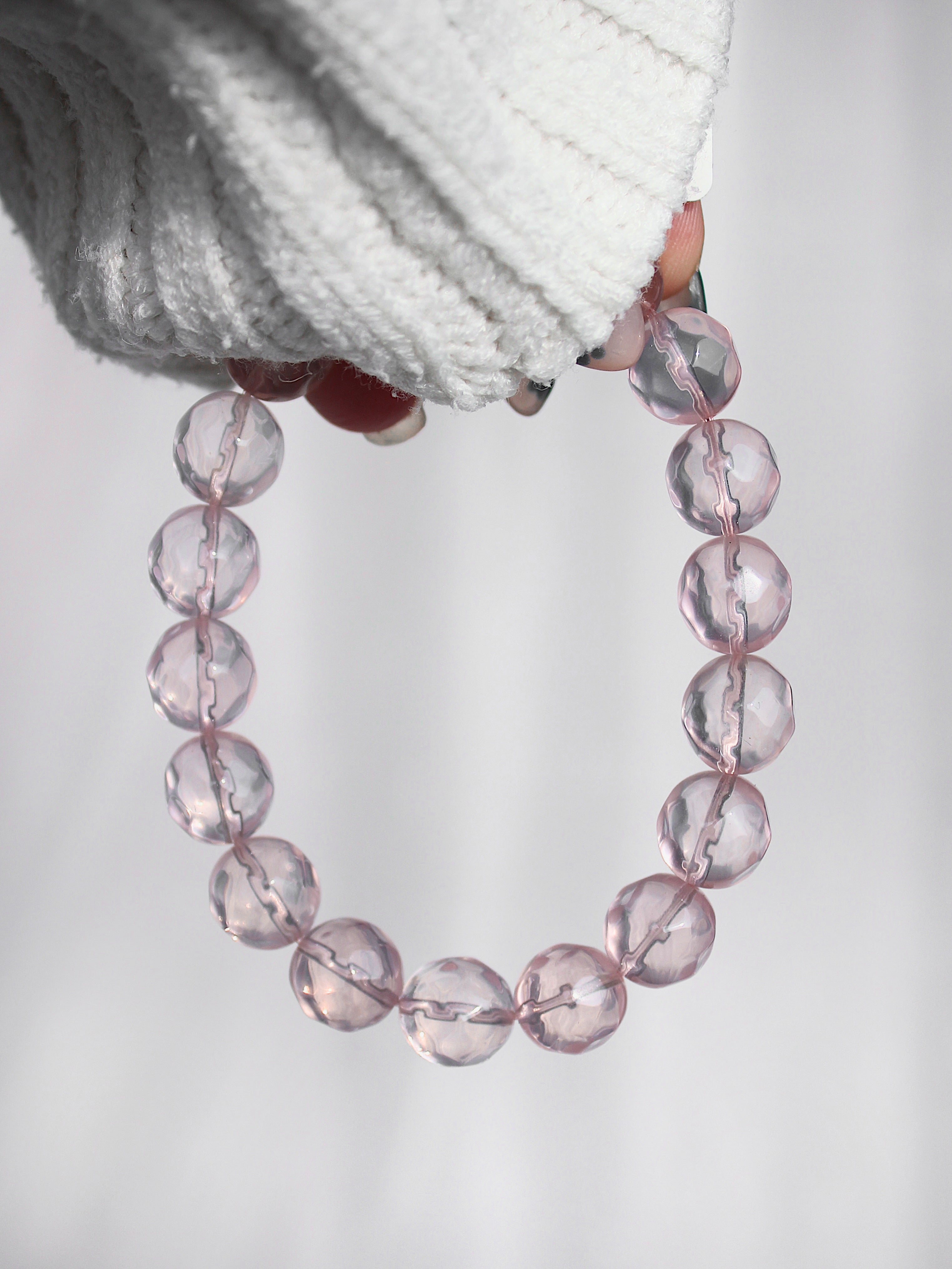 Ultra Collector's Watery Rose Quartz Pebbles Bracelet