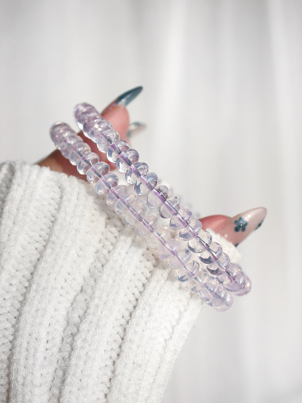 Collector's Lavender Moon Quartz Abacus Bracelet