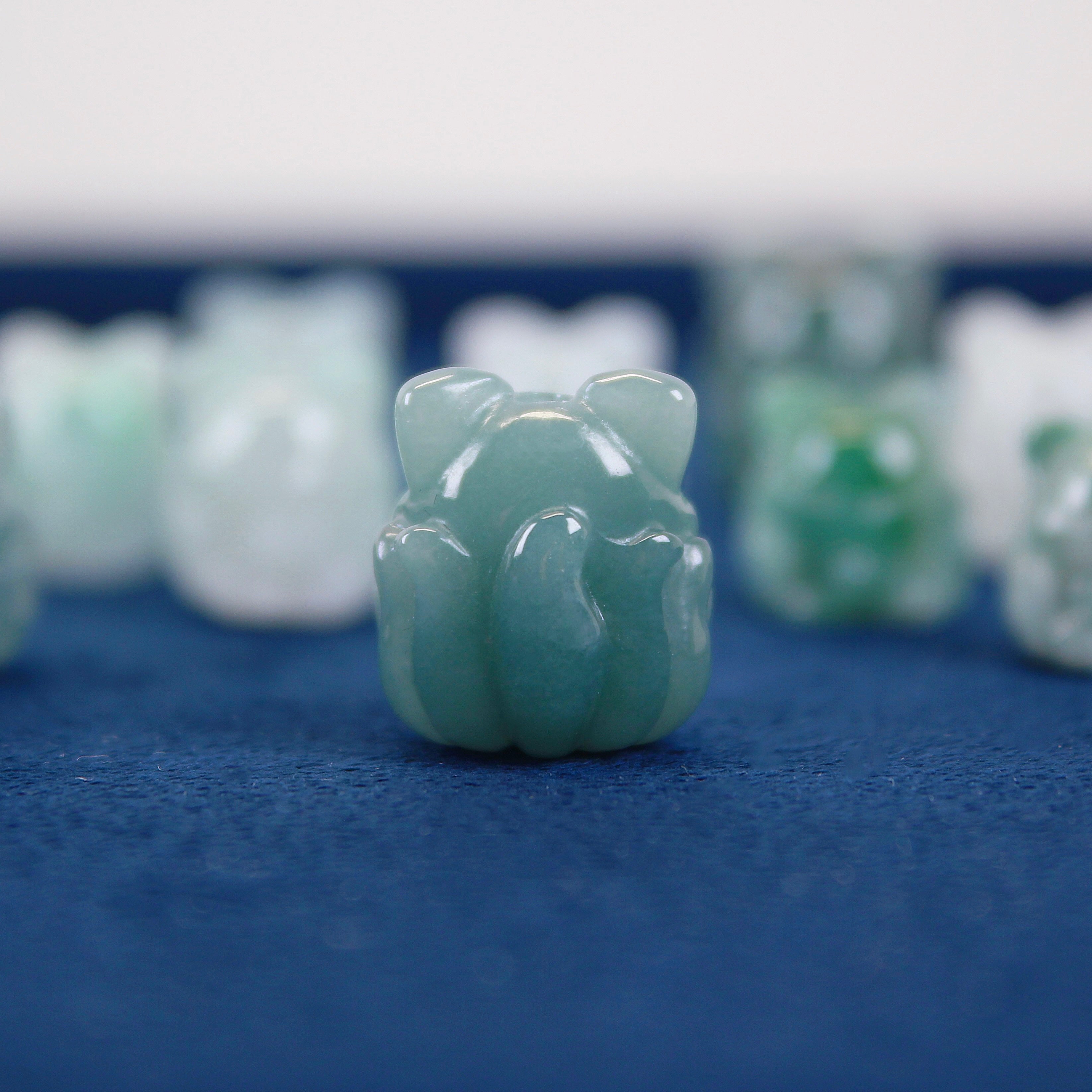 Grade A Burmese Jadeite Nine Tail Fox Bead