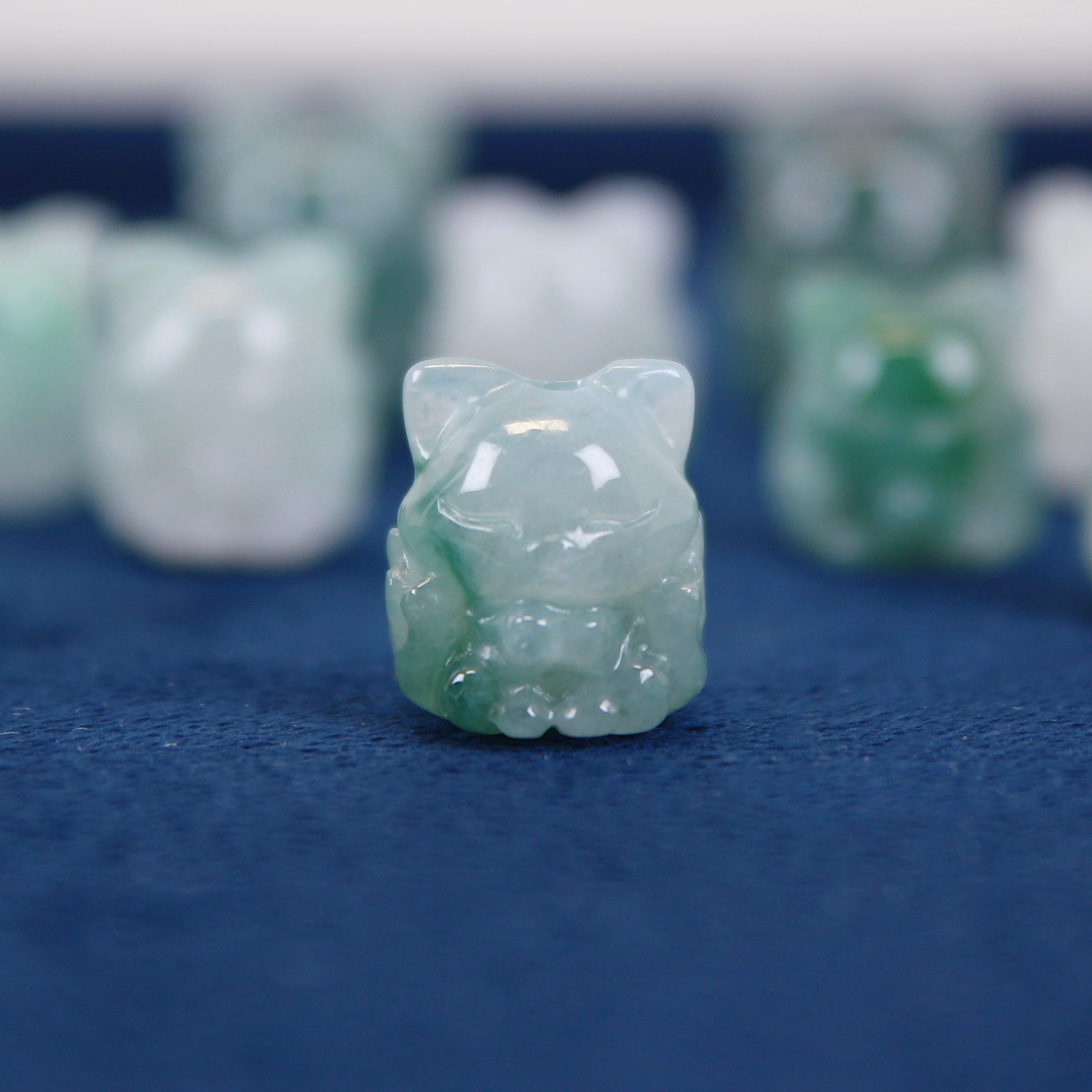 Grade A Burmese Jadeite Nine Tail Fox Bead