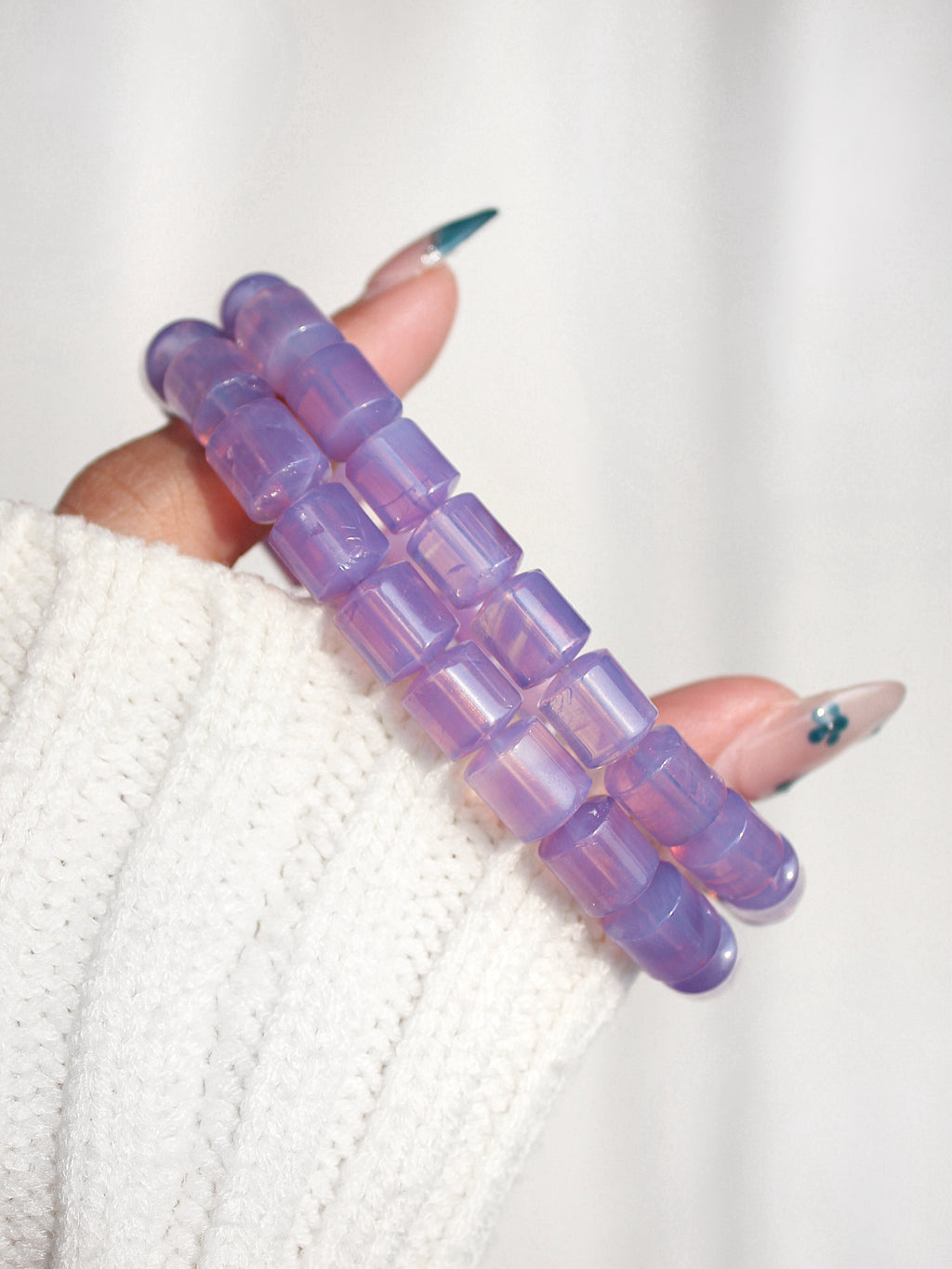 Collector's Lavender Moon Quartz Barrel Bracelet