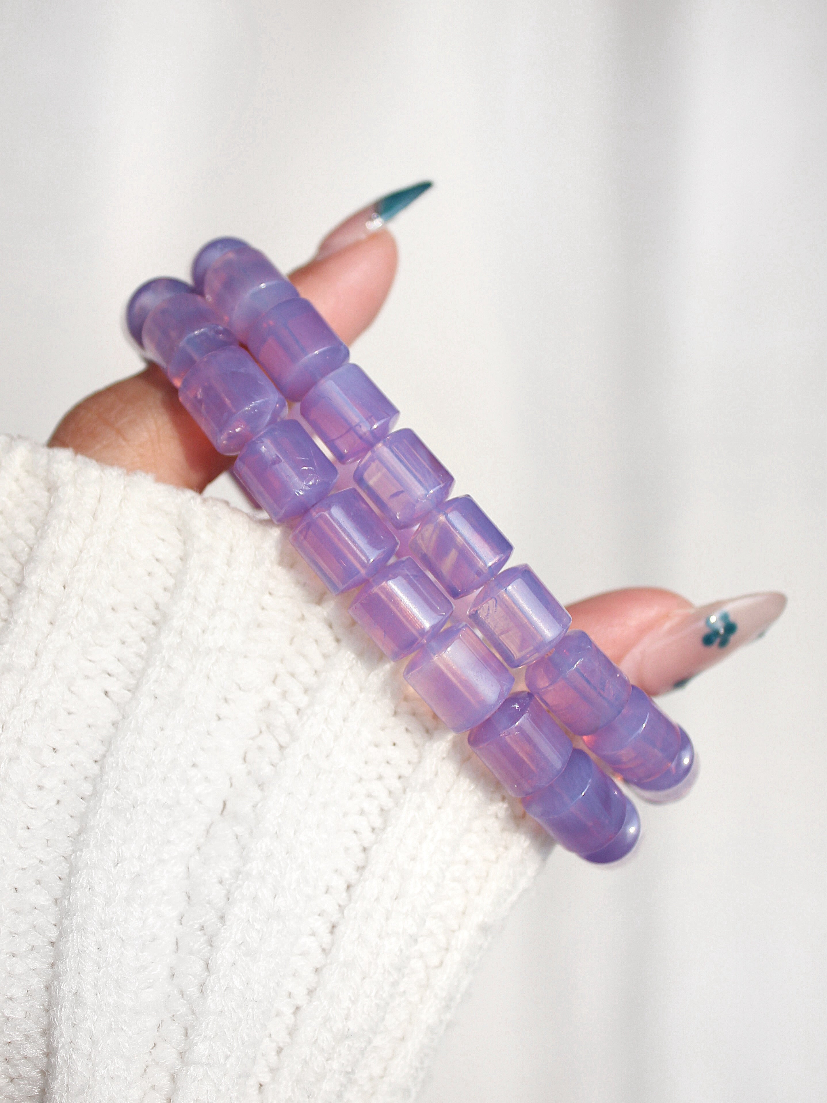 Collector's Lavender Moon Quartz Barrel Bracelet