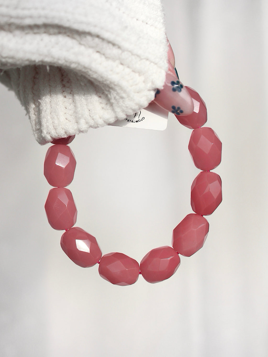 Ultra Collector's Guava Quartz Faceted Barrel Bracelet