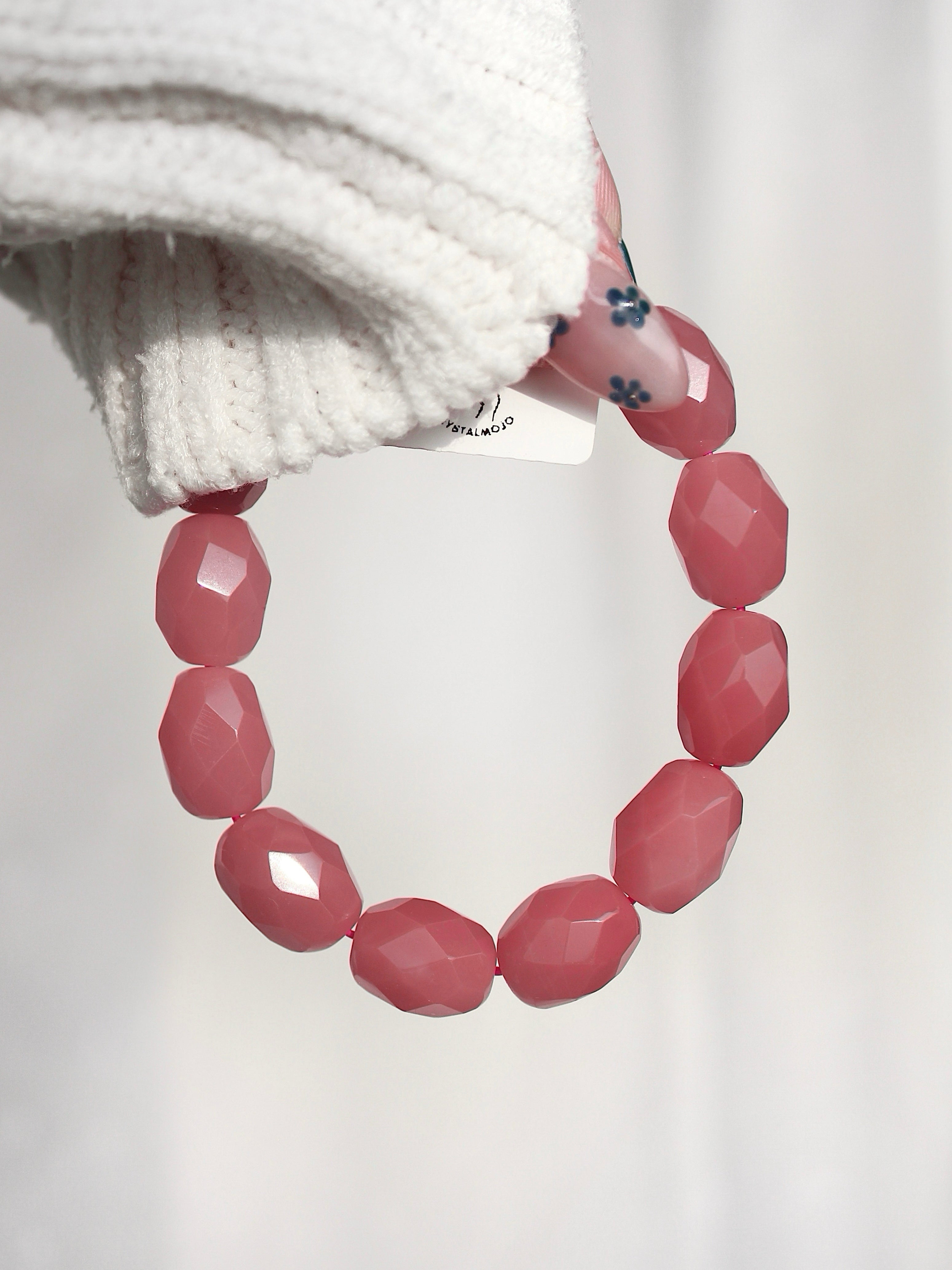 Ultra Collector's Guava Quartz Faceted Barrel Bracelet