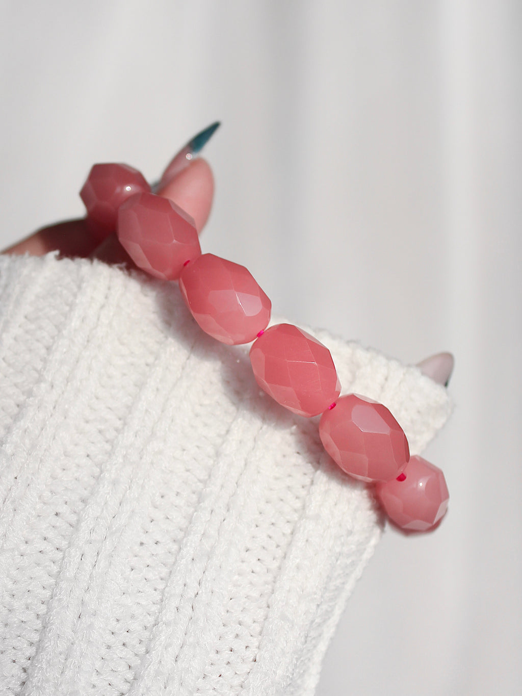 Ultra Collector's Guava Quartz Faceted Barrel Bracelet