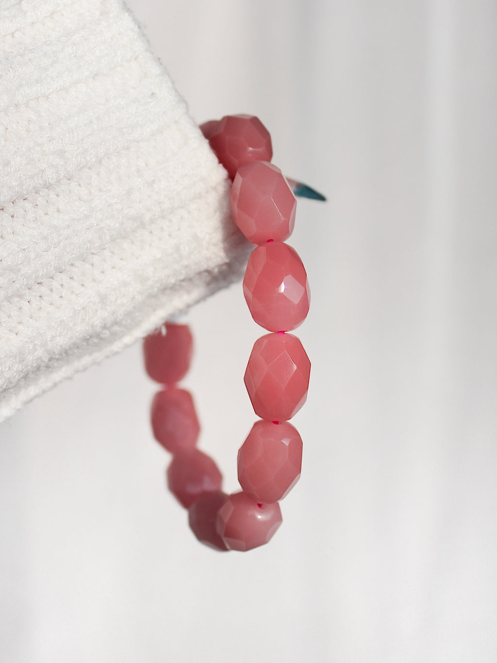 Ultra Collector's Guava Quartz Faceted Barrel Bracelet