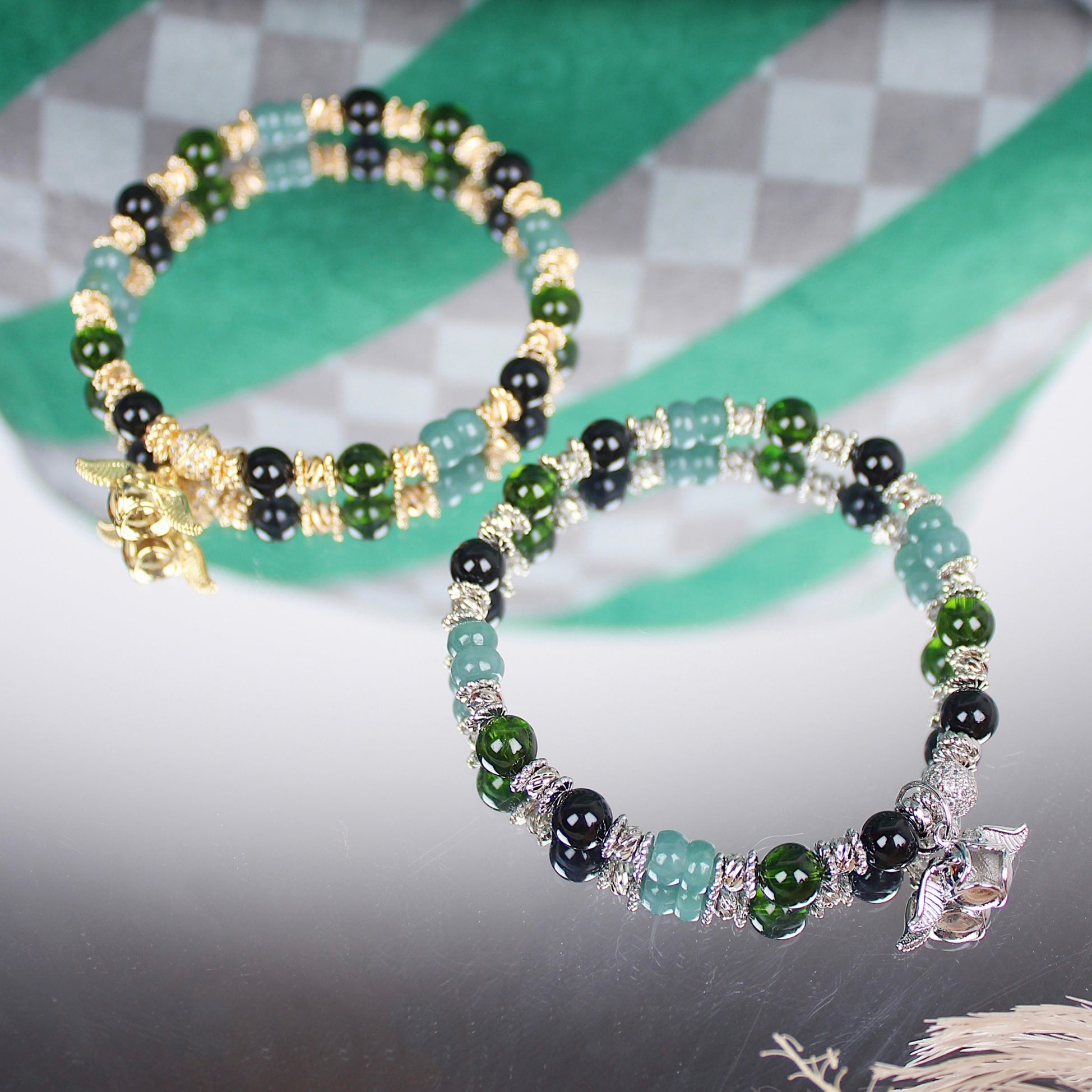 Slytherin Quidditch Stacker Bracelet