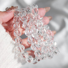 Load image into Gallery viewer, Premium Diamond Cut Faceted Clear Quartz Bracelet
