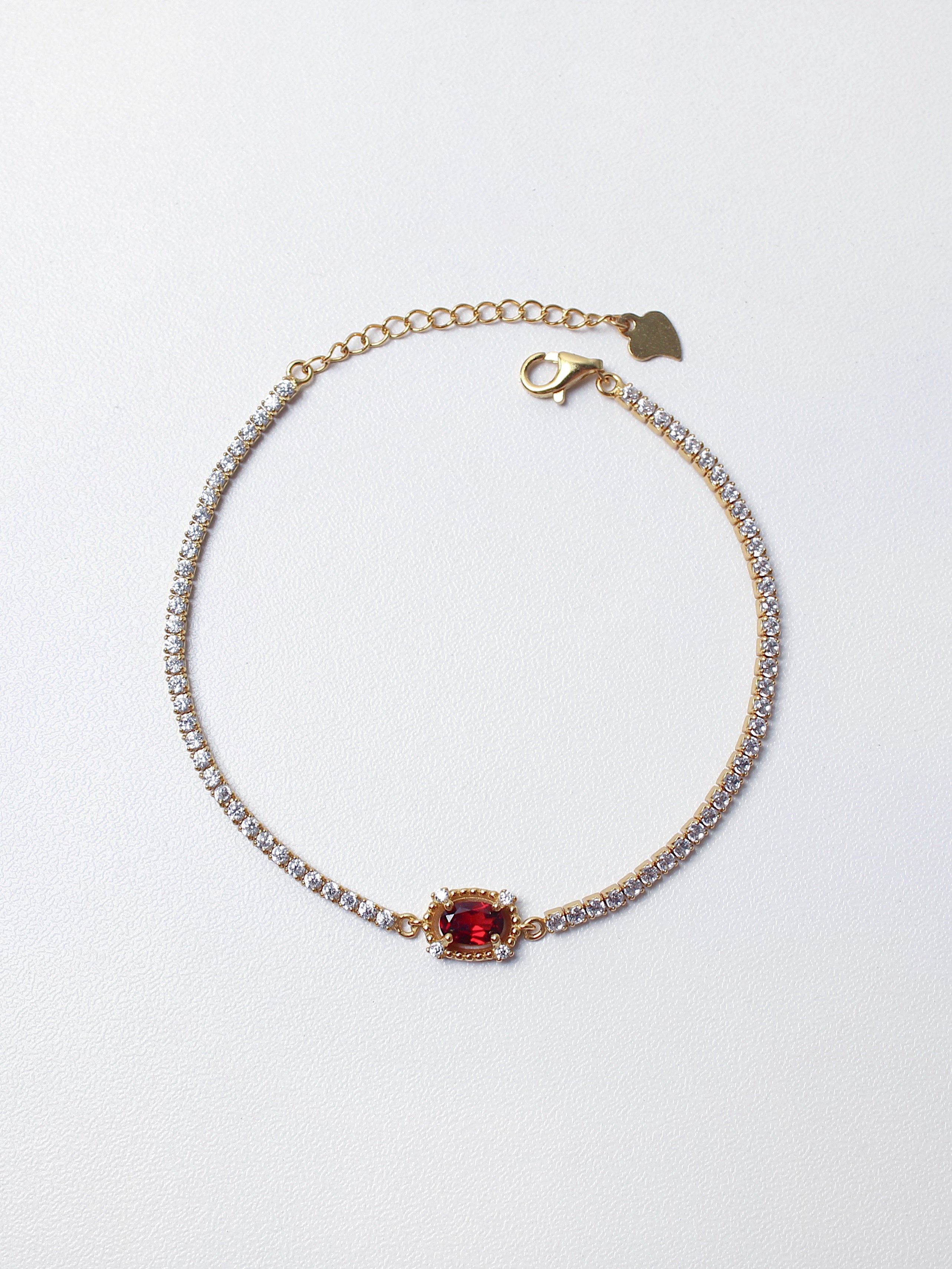 Garnet Tennis Bracelet