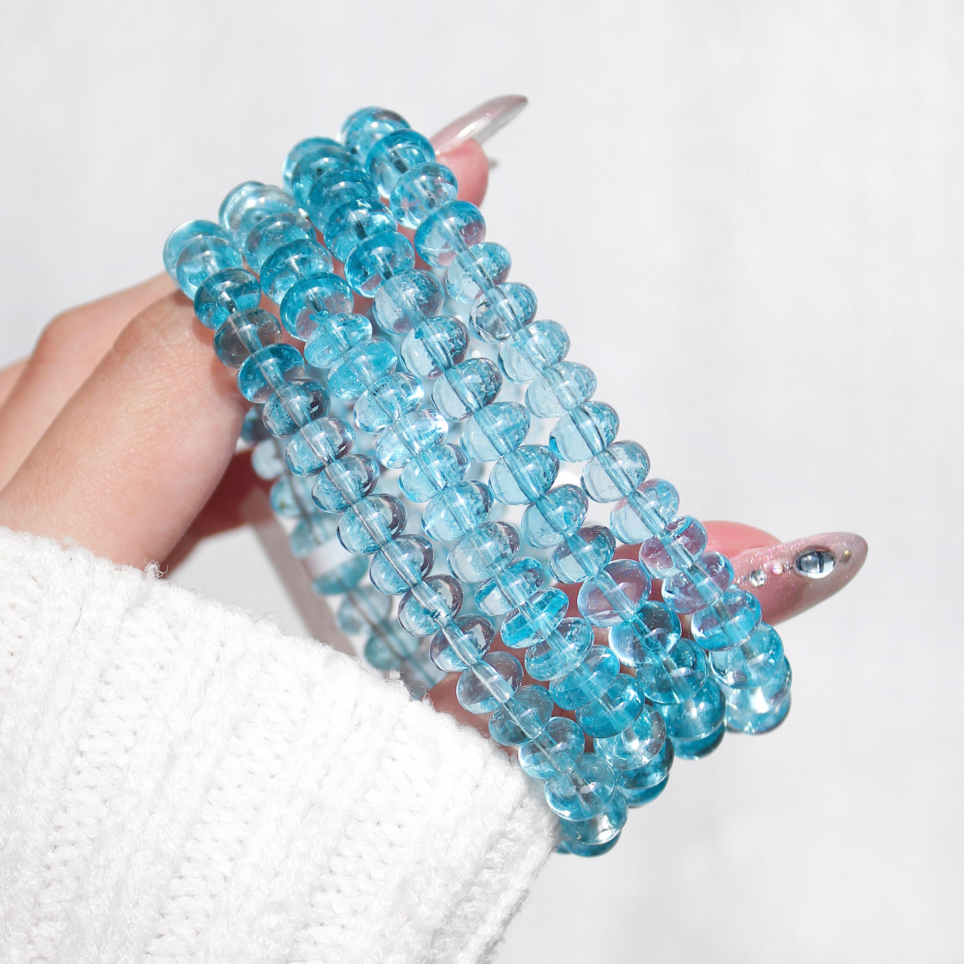 Ultra Collector's Swiss Blue Topaz Abacus Bracelet