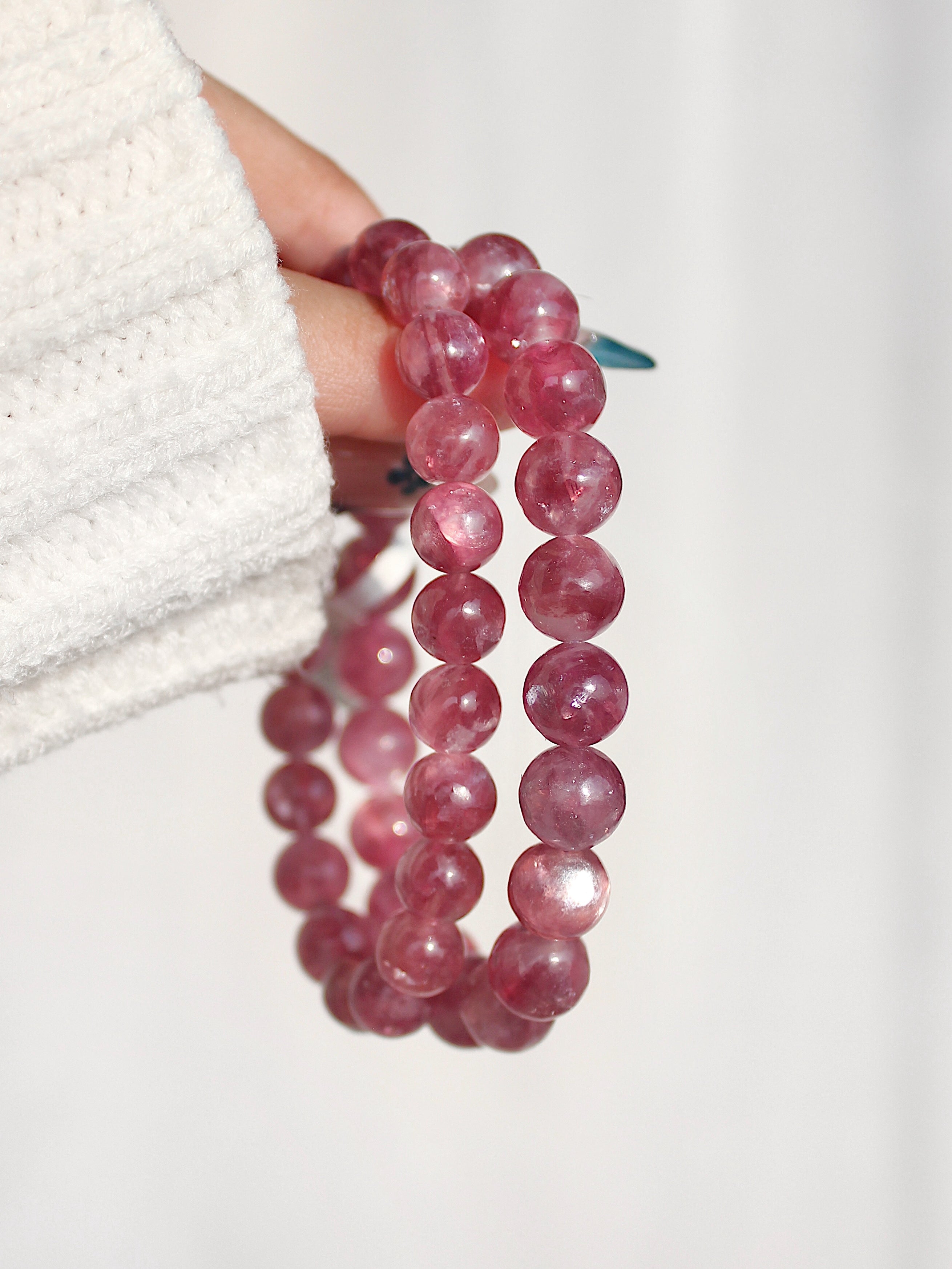 Extra Premium Rose Pink Emerald Mica Bracelet