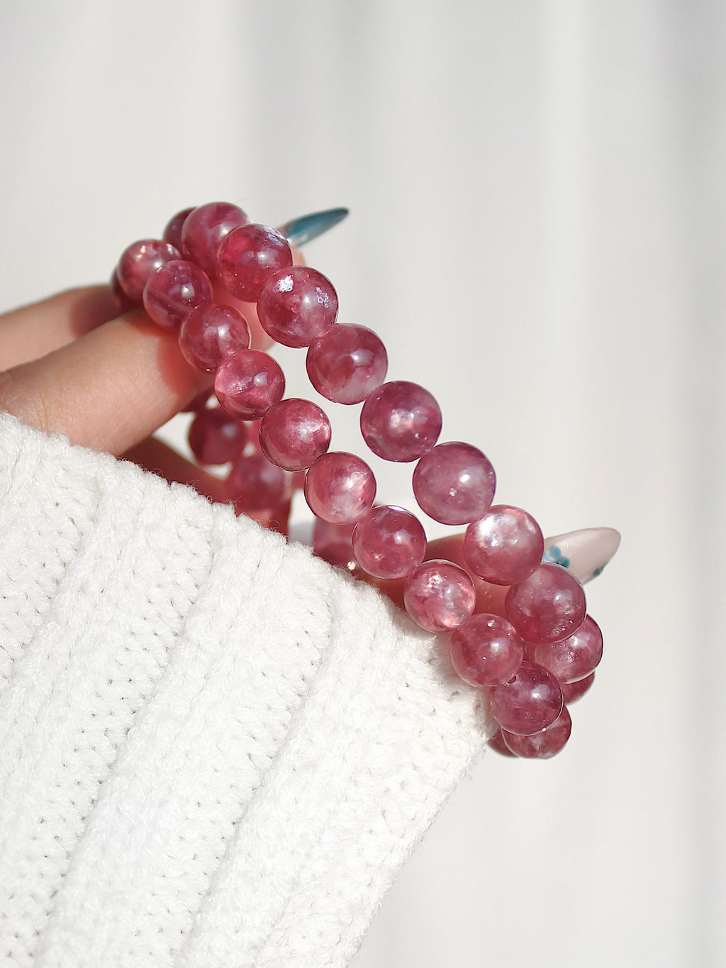 Extra Premium Rose Pink Emerald Mica Bracelet