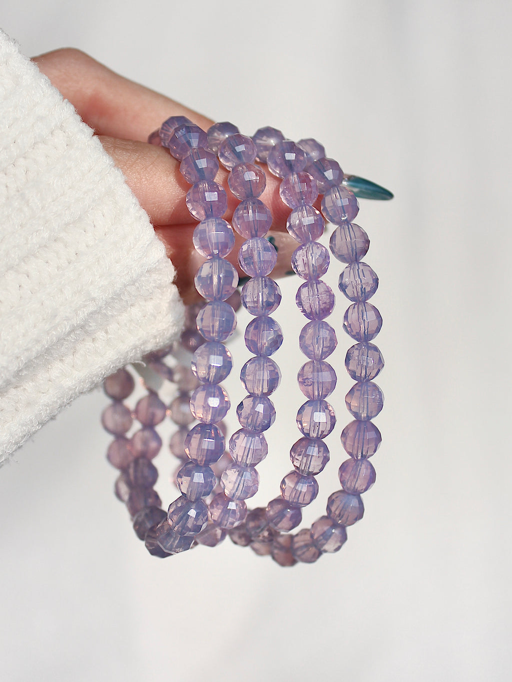 Collector's Faceted Lavender Moon Quartz Bracelet