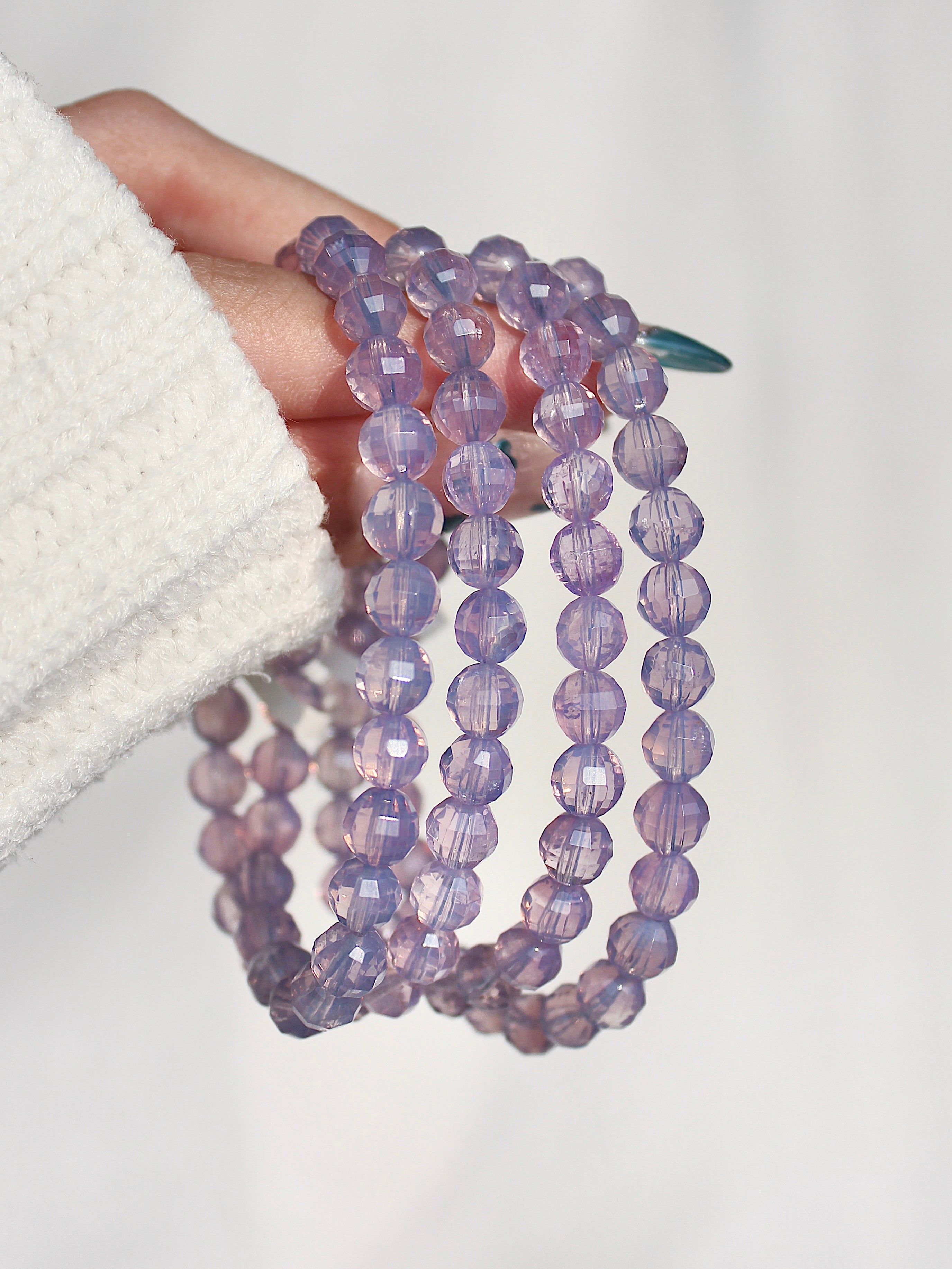 Collector's Faceted Lavender Moon Quartz Bracelet