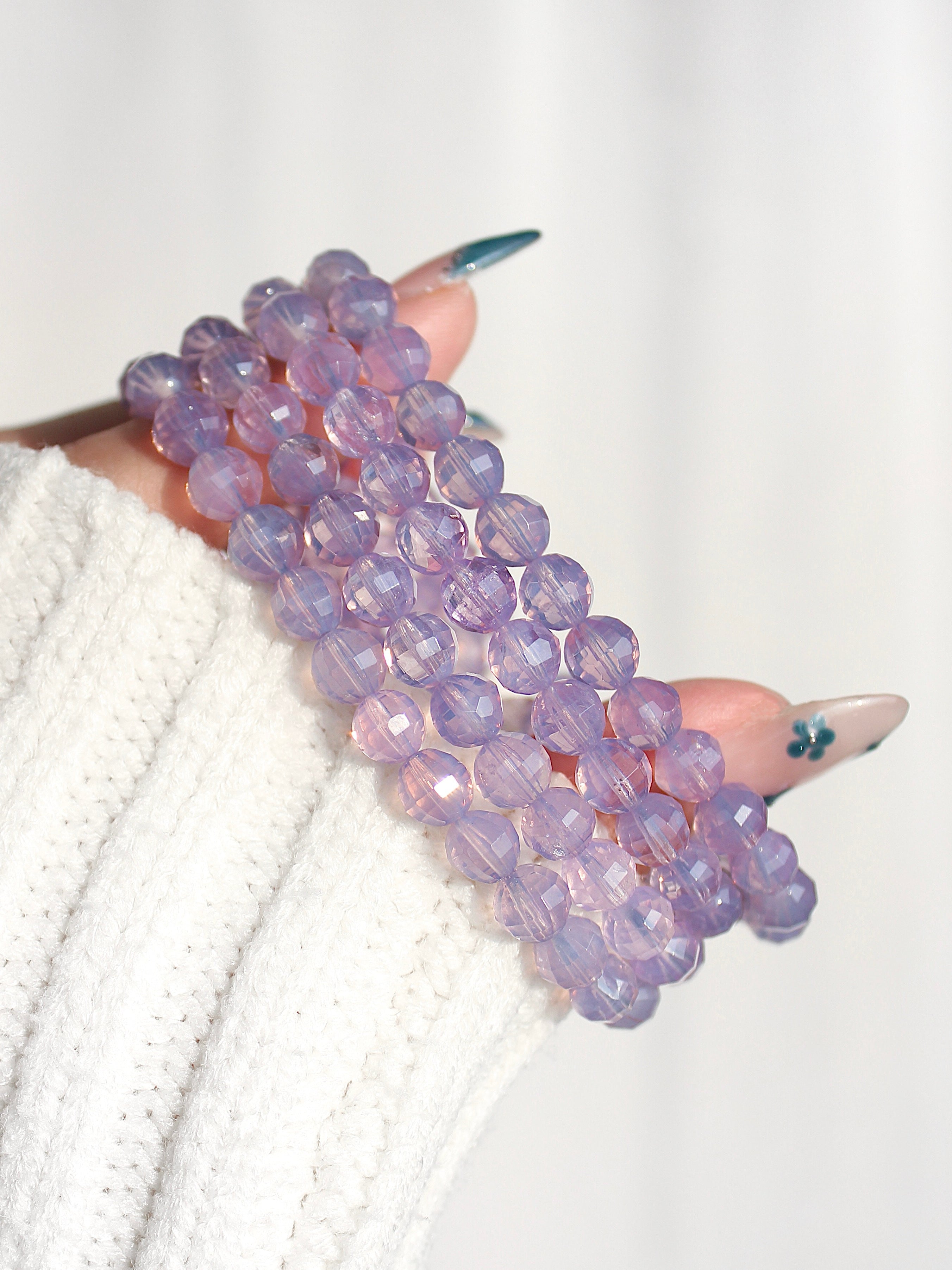 Collector's Faceted Lavender Moon Quartz Bracelet