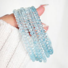 Load image into Gallery viewer, Premium Swiss Blue Topaz Faceted Abacus Bracelet
