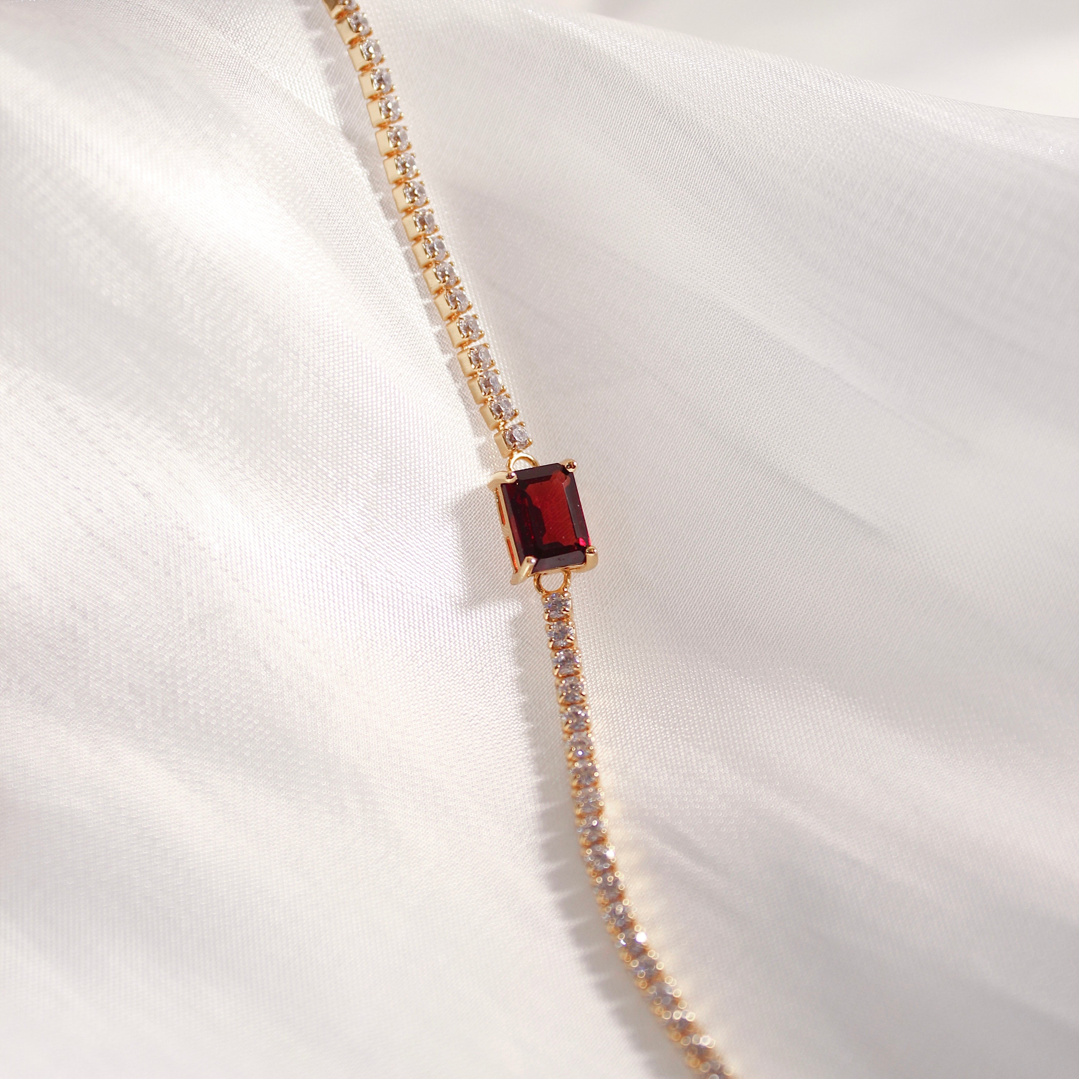 Garnet Tennis Bracelet