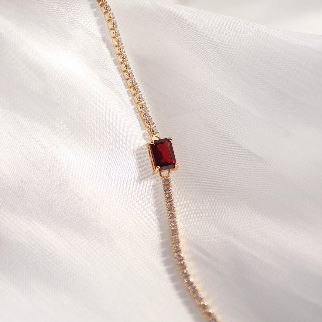 Garnet Tennis Bracelet