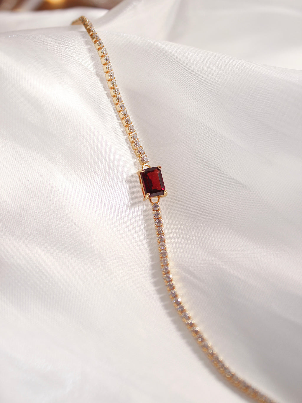 Garnet Tennis Bracelet