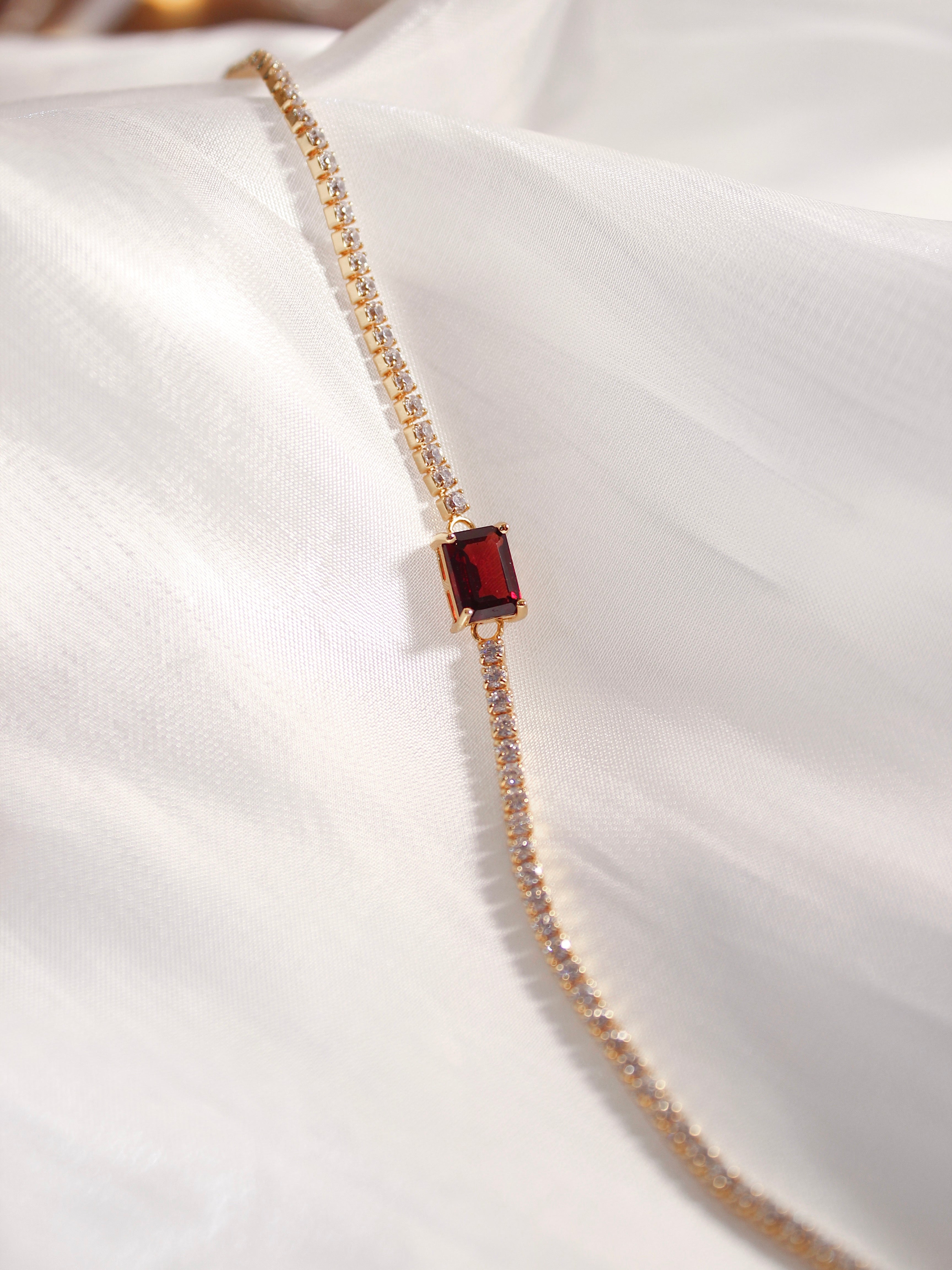 Garnet Tennis Bracelet