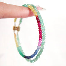 Load image into Gallery viewer, Rainbow Sapphire Faceted Abacus Magnetic Clasp Bracelet
