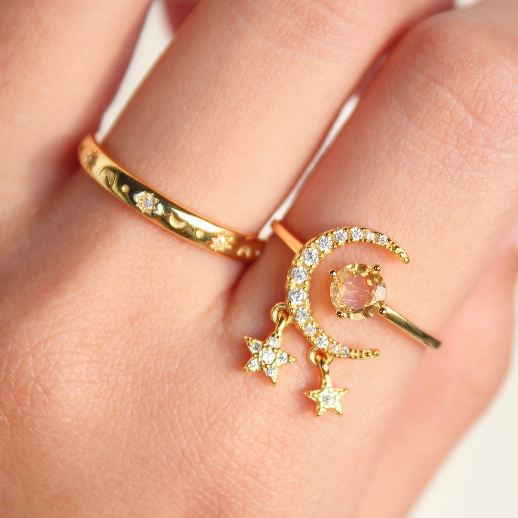 Citrine Stellar Luna Ring