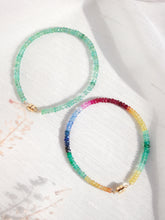 Load image into Gallery viewer, Rainbow Sapphire Faceted Abacus Magnetic Clasp Bracelet
