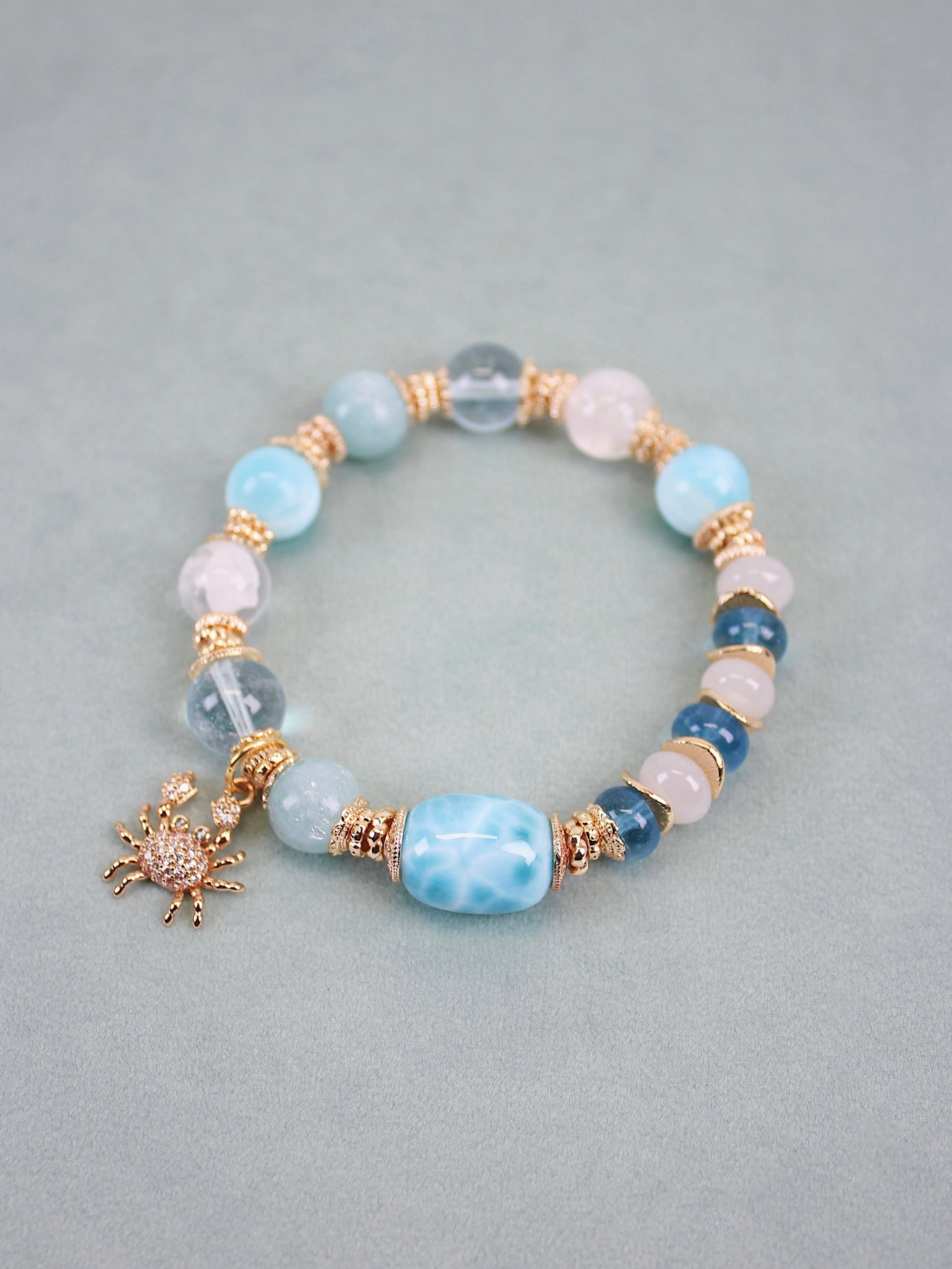 Larimar Barrel Bead