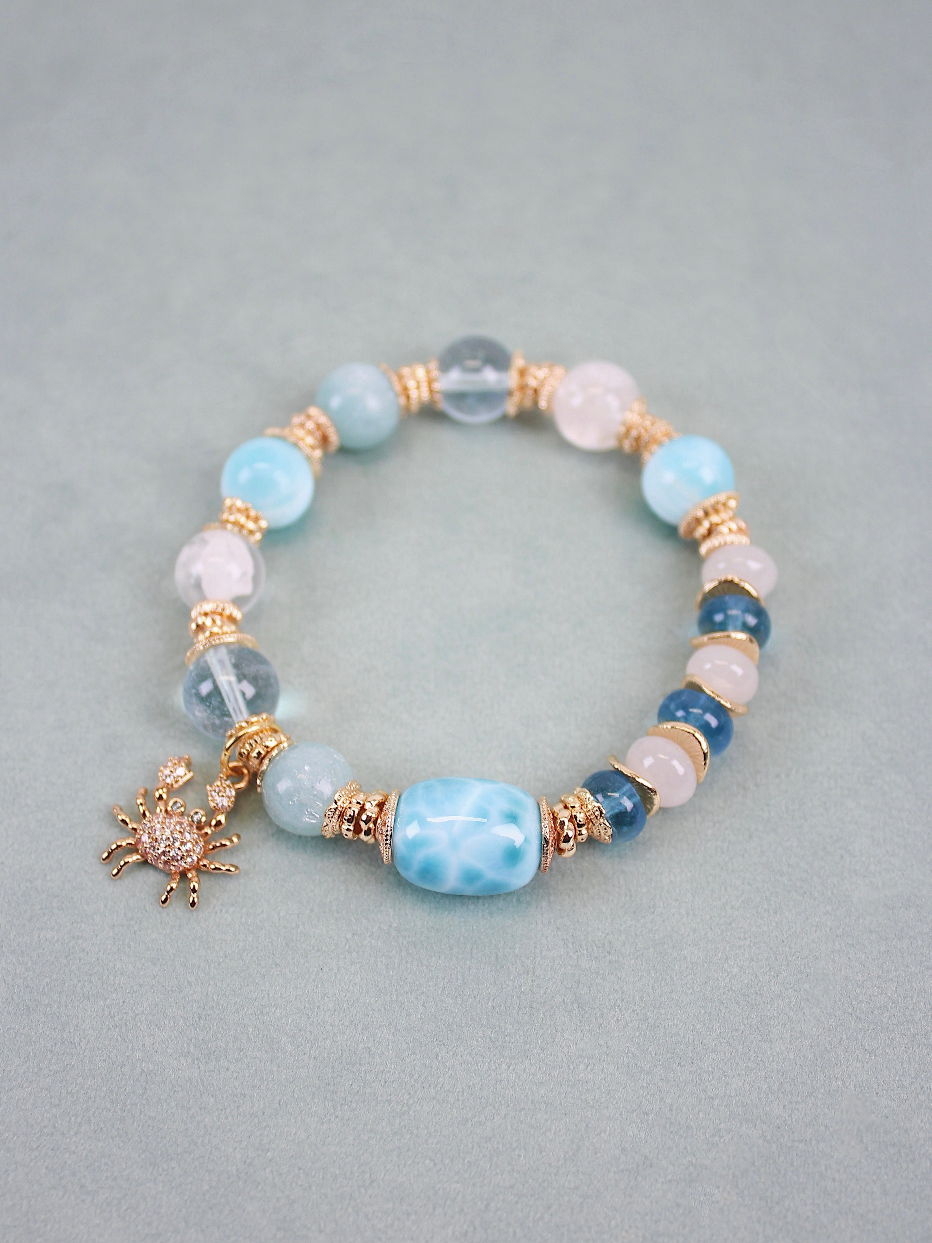 Larimar Barrel Bead