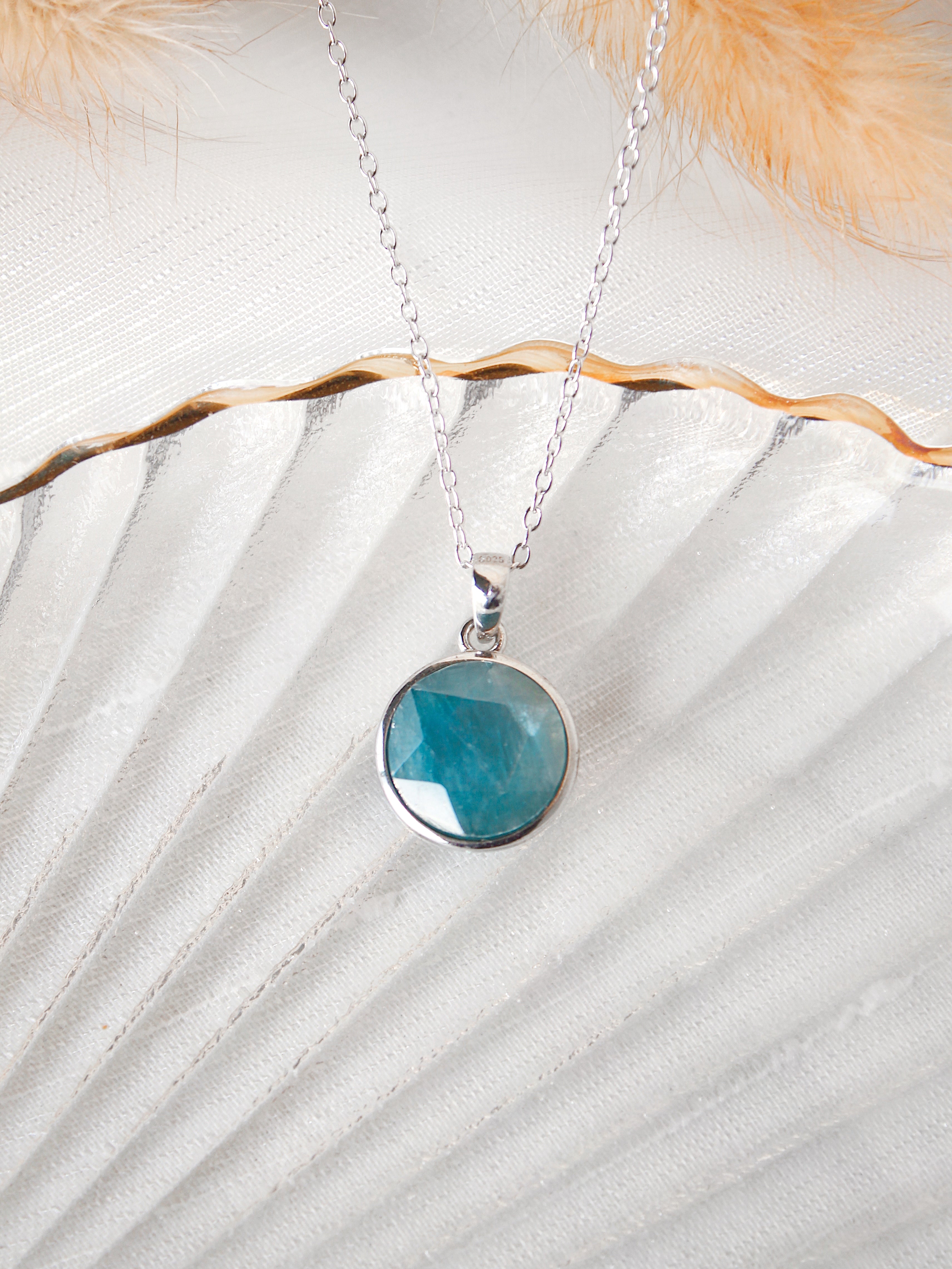 Emerald Kyanite Hexagon Necklace