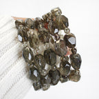 Collector's Green Tourmalinated Quartz Freeform Bracelet