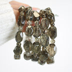 Collector's Green Tourmalinated Quartz Freeform Bracelet