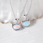 Ethiopian Opal Cat Head Necklace