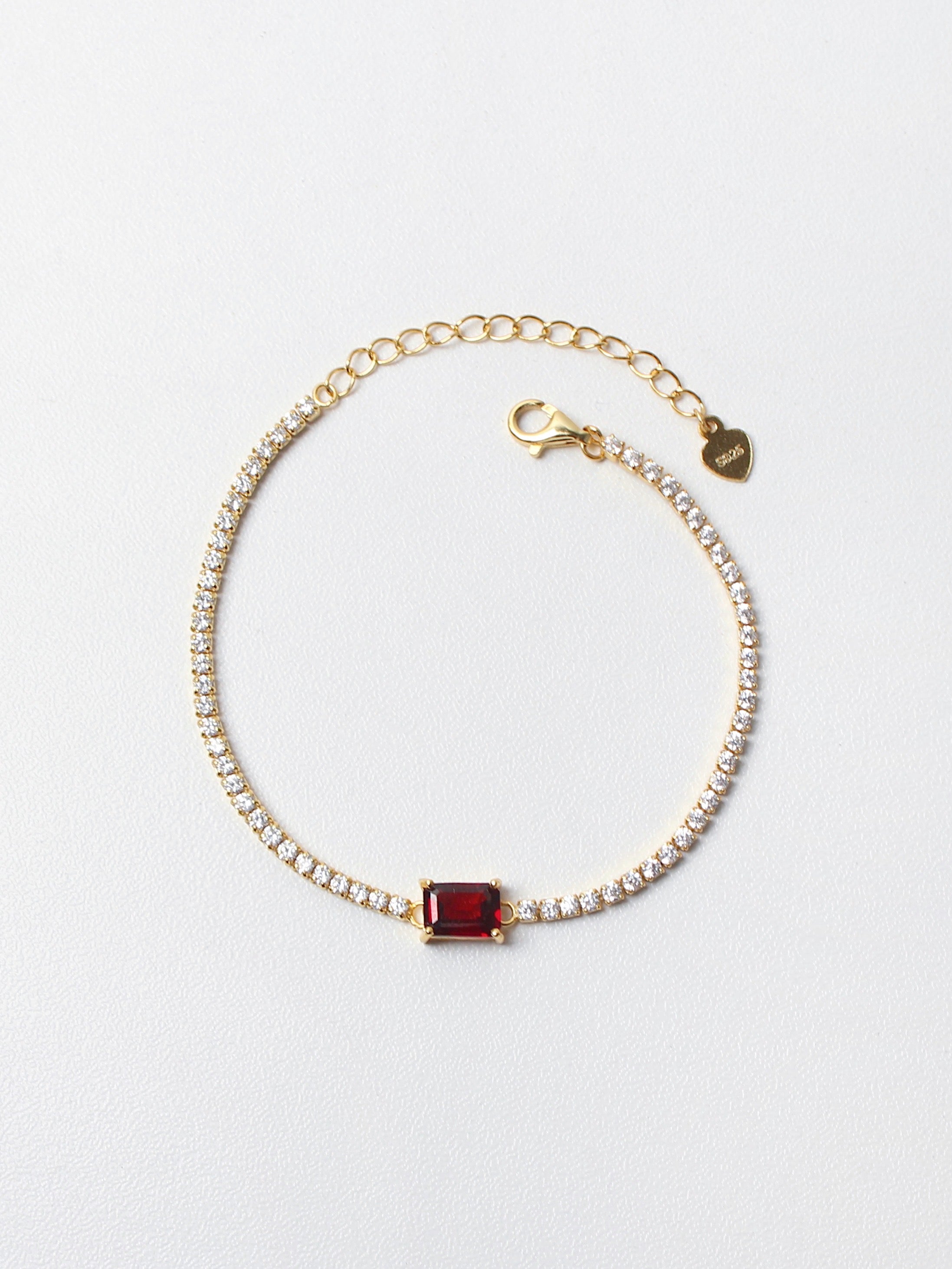 Garnet Tennis Bracelet